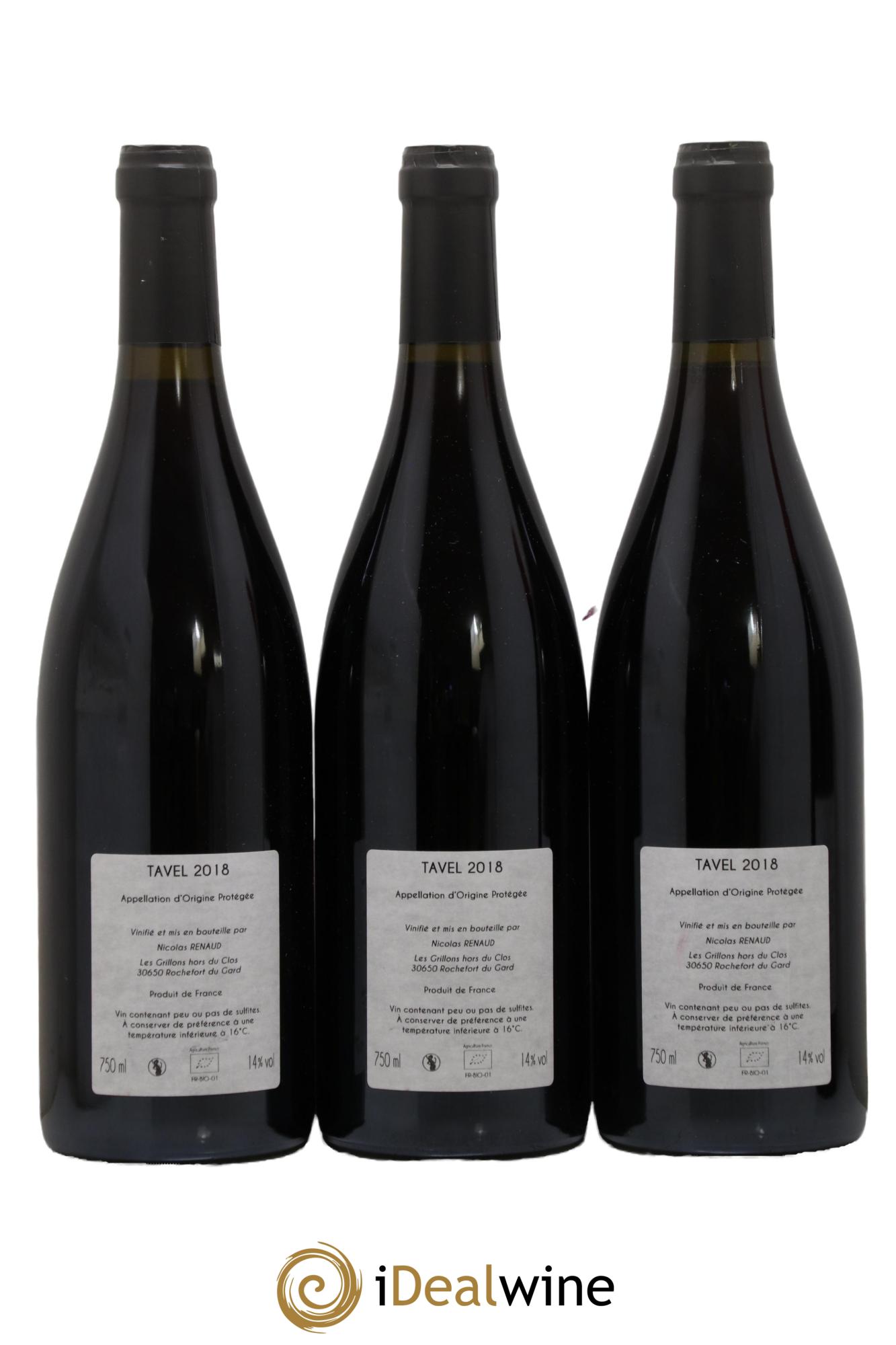 Tavel Clos des Grillons 2018 - Lot of 3 bottles - 1