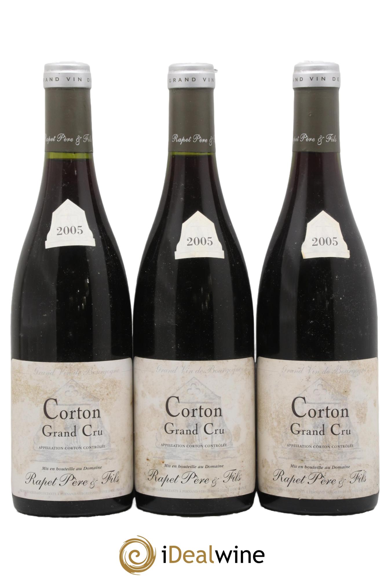 Corton Grand Cru Rapet Père & Fils 2005 - Lotto di 3 bottiglie - 0