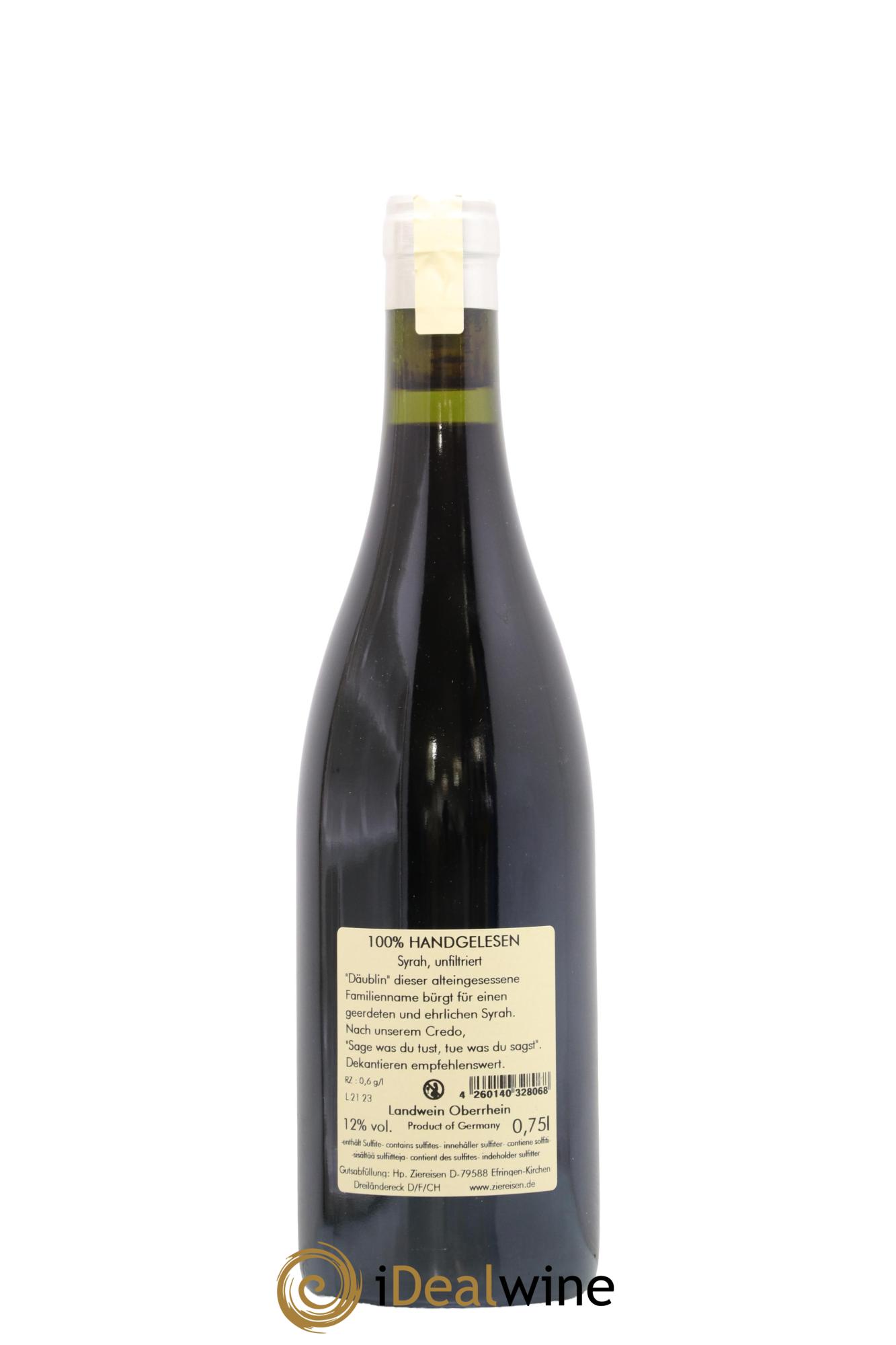 Allemagne Landwein Oberrhein Syrah  Ziereisen Jaspis Daublin 2021 - Lotto di 1 bottiglia - 1