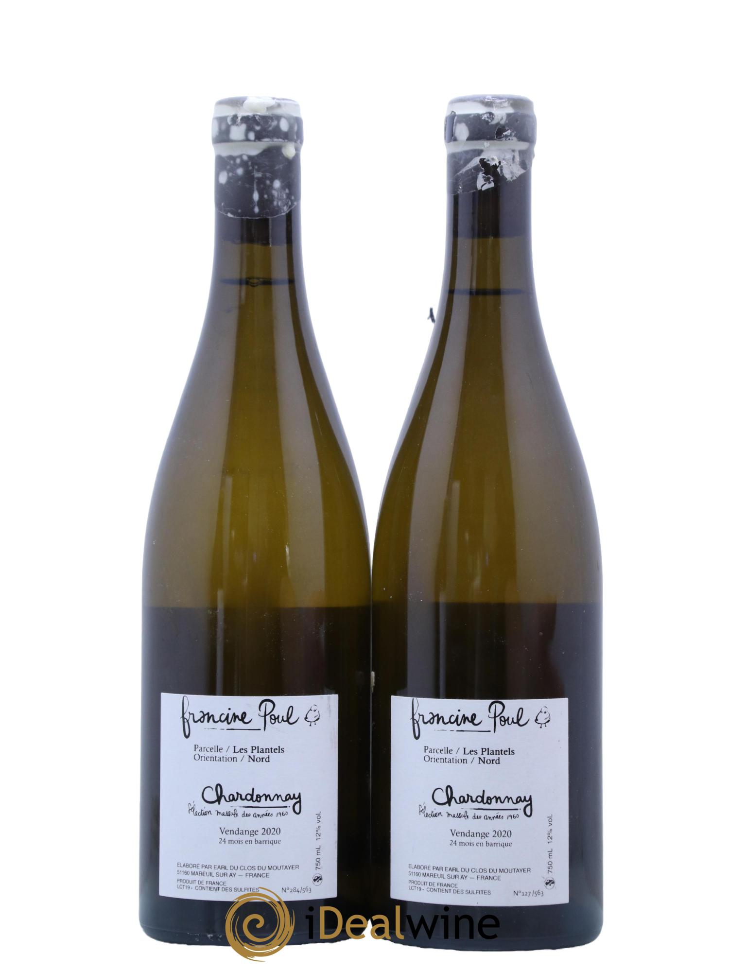 Coteaux Champenois Les Plantels Chardonnay Domaine Francine Poul 2020 - Lot de 2 bouteilles - 1