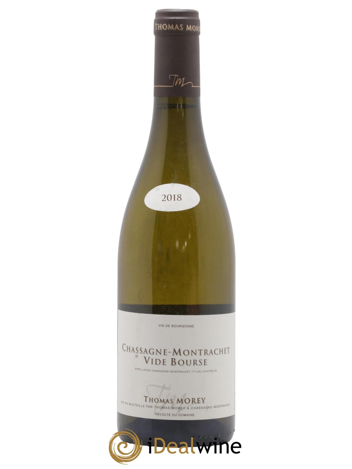 Chassagne-Montrachet 1er Cru Vide Bourse Thomas Morey 2018 - Lot de 1 bouteille - 0