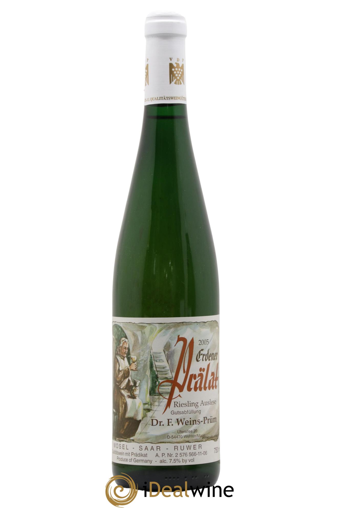 Allemagne Mosel-Saar Riesling Erdener Prälat Auslese Dr. F. Weins-Prüm 2005 - Lot de 1 bouteille - 0