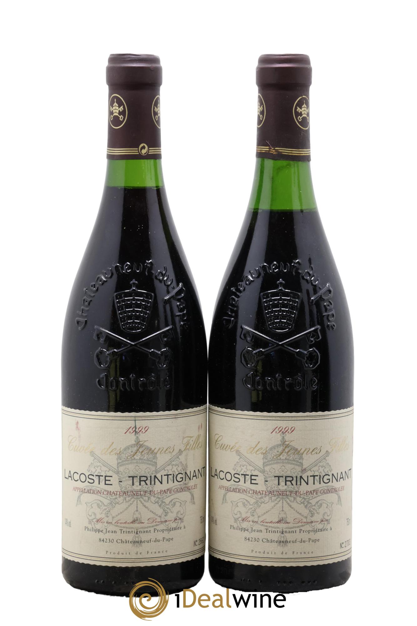 Châteauneuf-du-Pape Cuvée des jeunes filles Lacoste Trintignant 1999 - Lotto di 2 bottiglie - 0