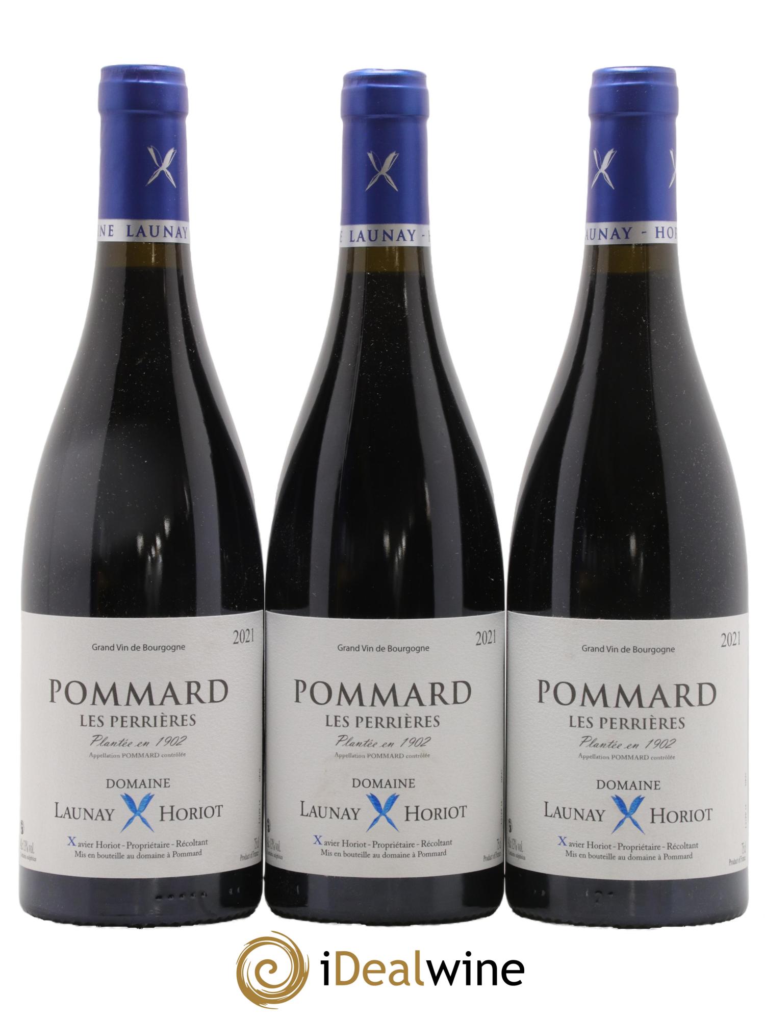 Pommard Les Perrières Domaine Launay Horiot 2021 - Lot de 3 bouteilles - 0
