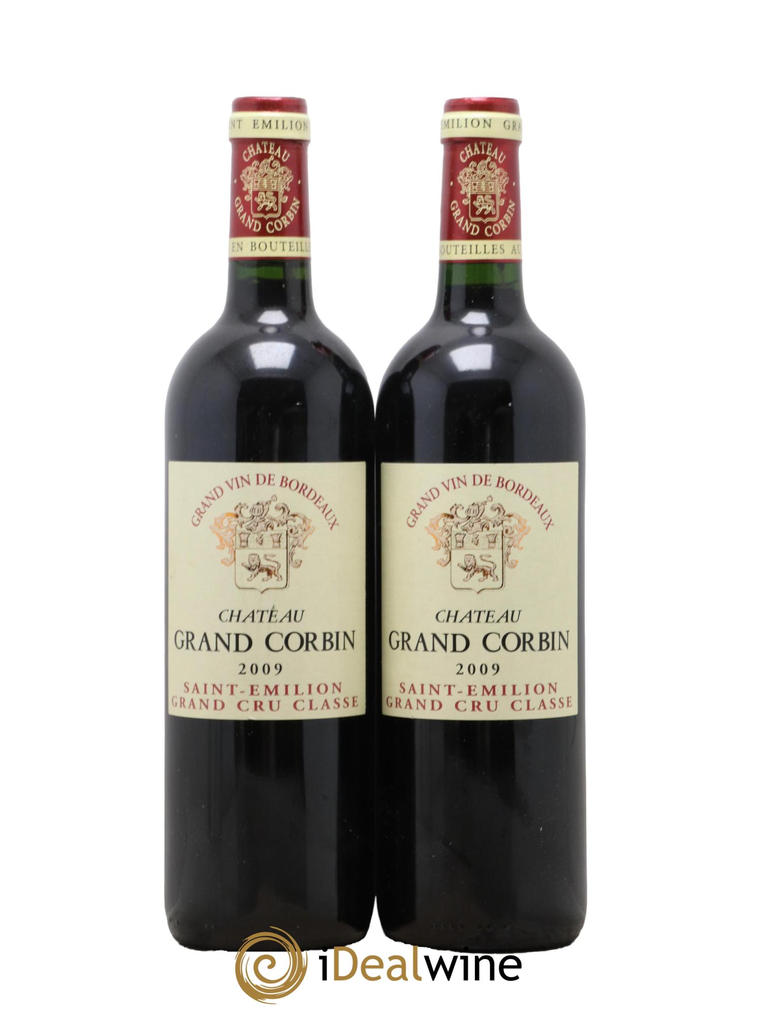 Château Grand Corbin Grand Cru Classé  2009 - Lotto di 2 bottiglie - 0