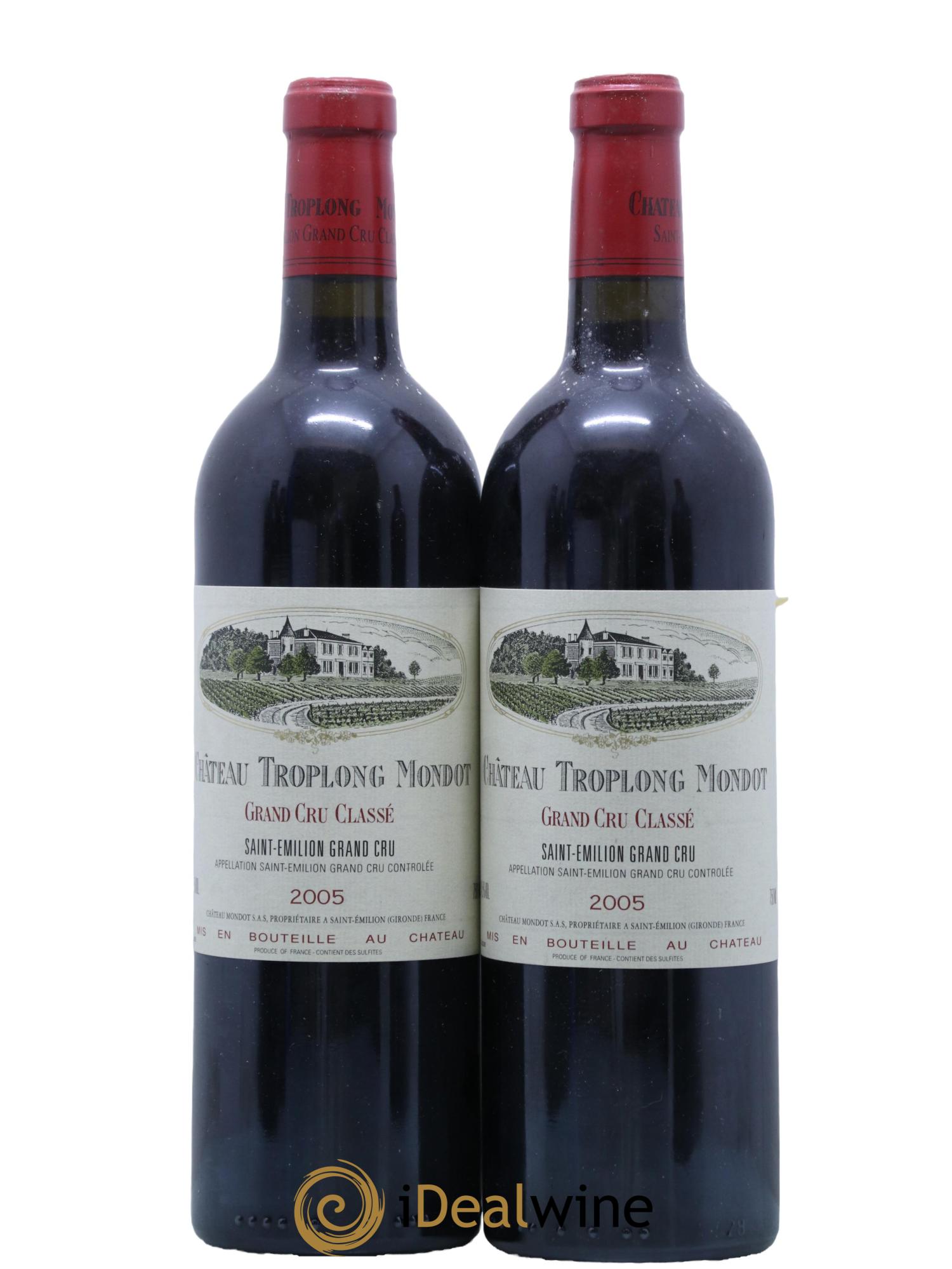 Château Troplong Mondot 1er Grand Cru Classé B 2005 - Lot de 2 bouteilles - 0