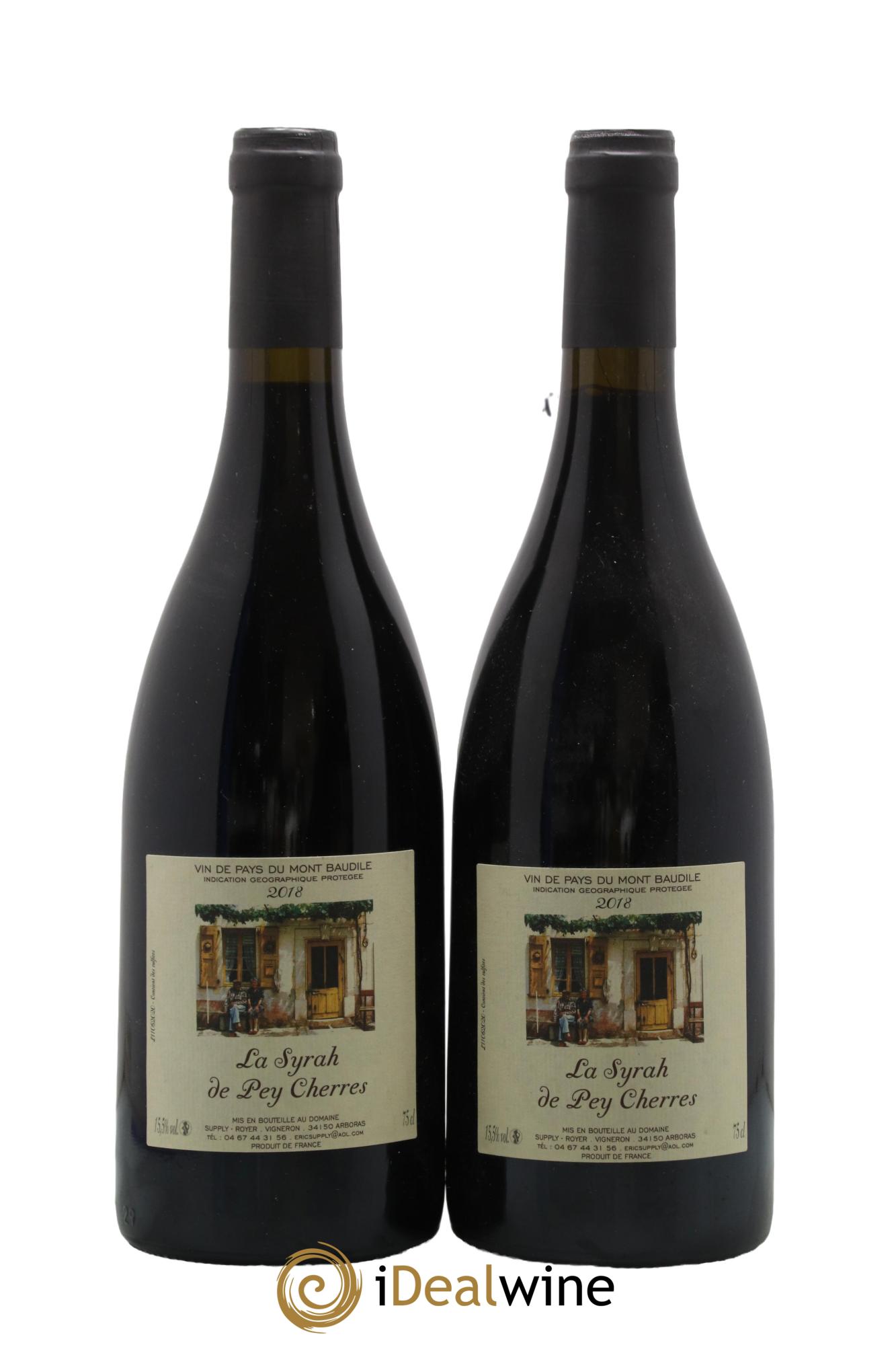 Languedoc Vin de Pays Du Mont Baudile La Syrah De Pey Cherres Domaine Supply Boyer 2018 - Lot de 2 bouteilles - 0
