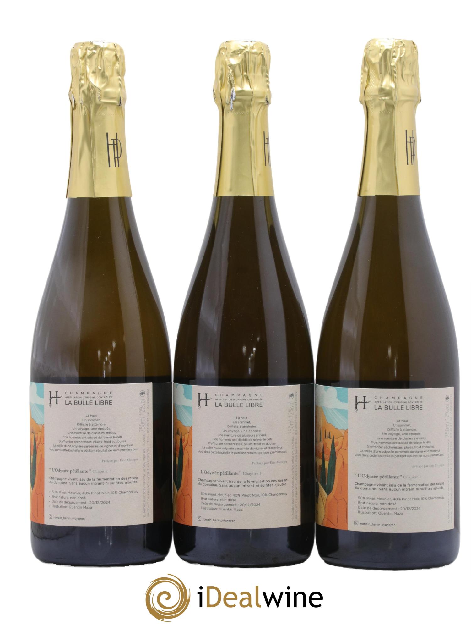 L'Odyssée Pétillante Chapitre 1 Romain Henin Odyssée Pétillante Chapitre 1 Romain Hénin - Lot de 3 bouteilles - 1