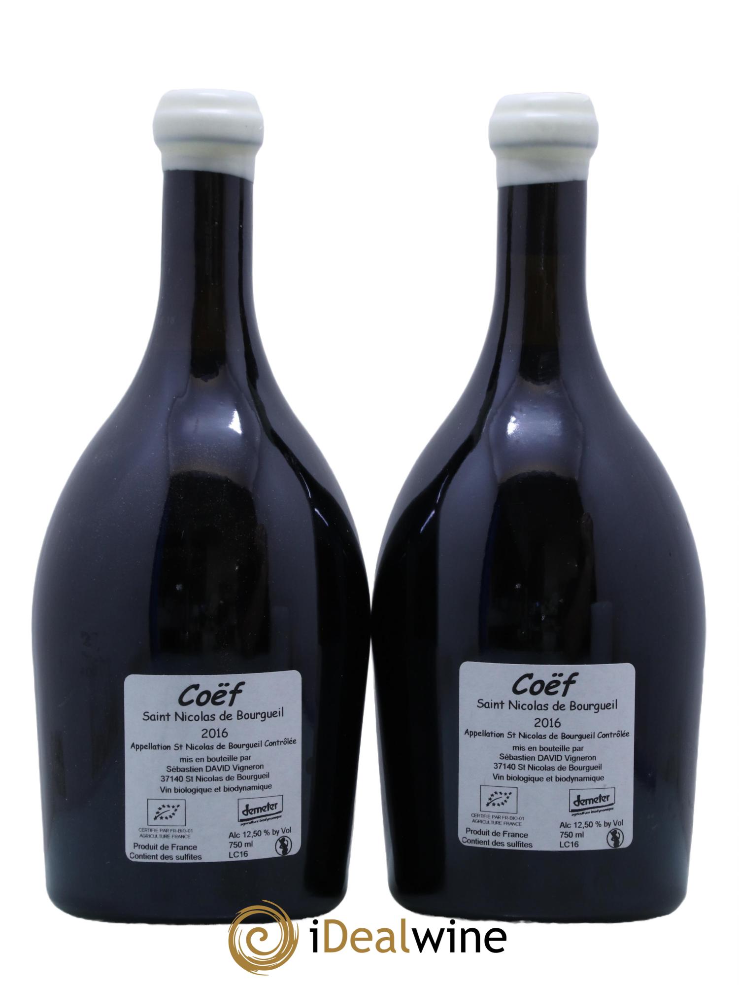 Saint-Nicolas de Bourgueil Coef Sebastien David 2016 - Lot de 2 bouteilles - 1