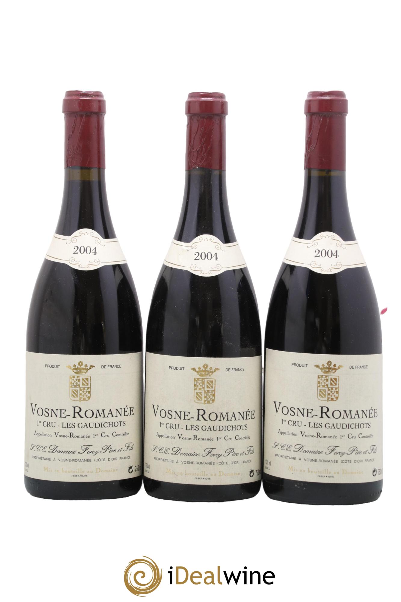 Vosne-Romanée 1er Cru Les Gaudichots Forey Père et Fils (Domaine) 2004 - Lotto di 3 bottiglie - 0