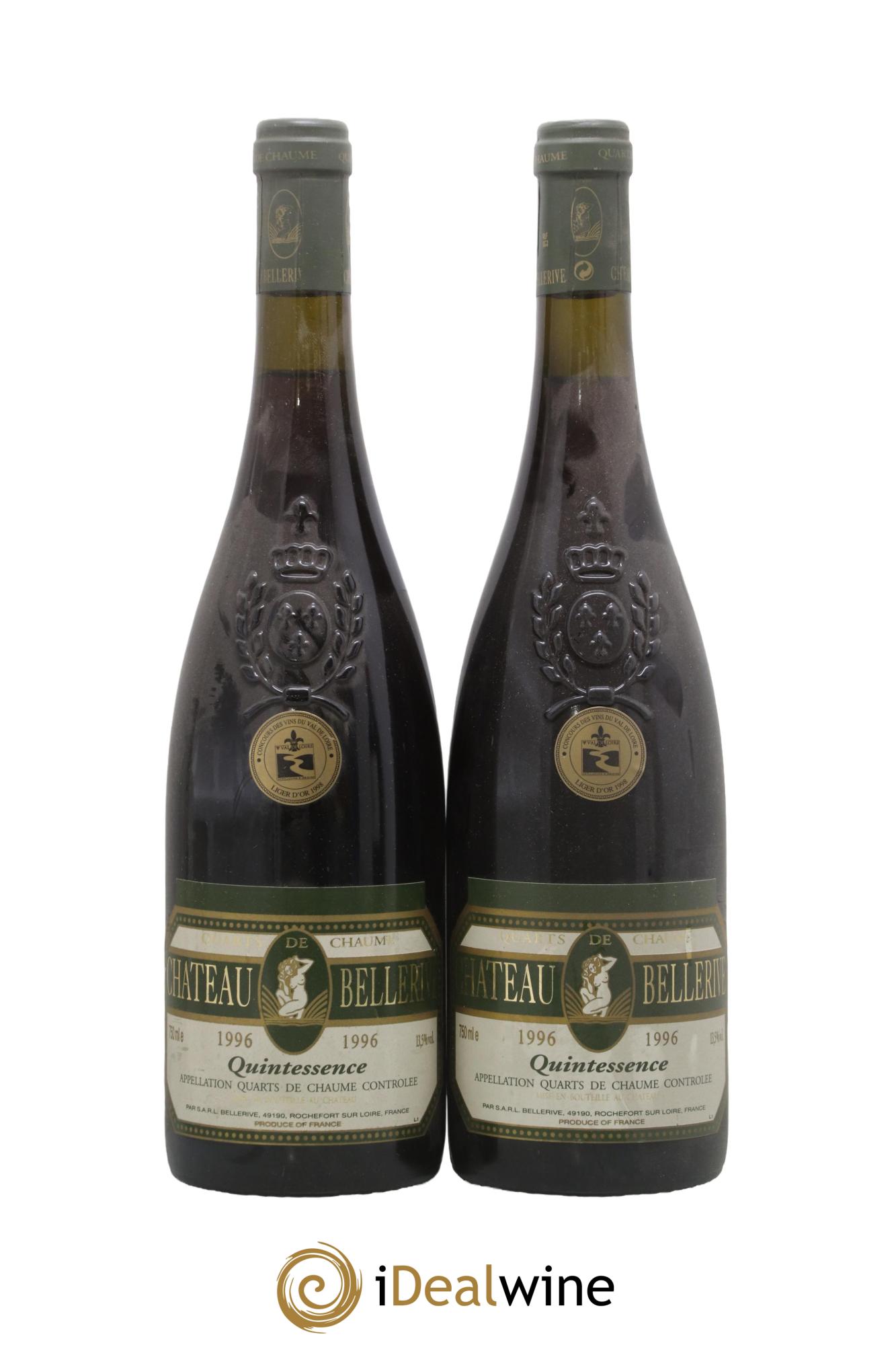 Quarts de Chaume Cuvée Quintessence Château de Bellerive 1996 - Posten von 2 Flaschen - 0
