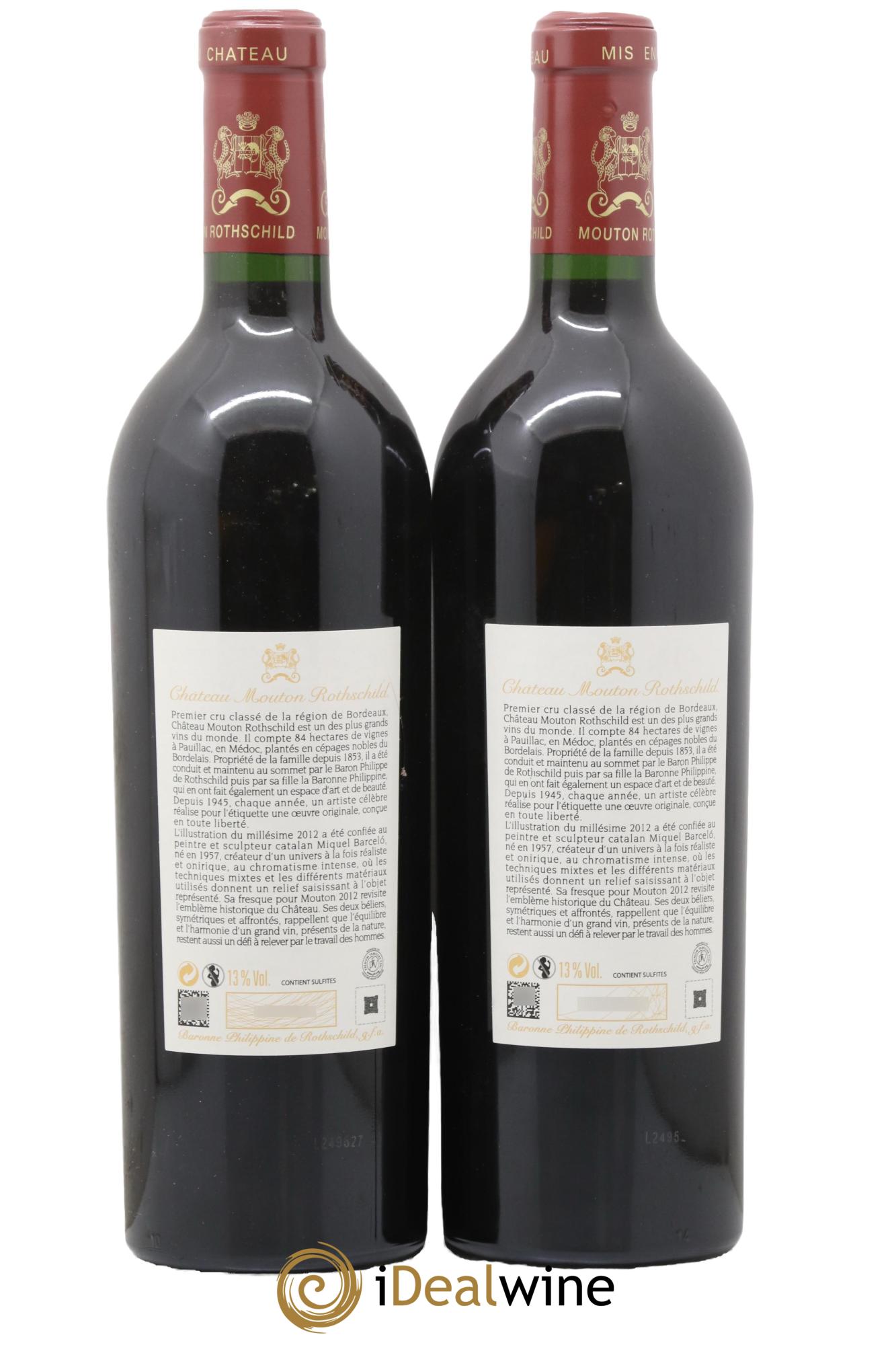 Château Mouton Rothschild 1er Grand Cru Classé 2012 - Lotto di 2 bottiglie - 1