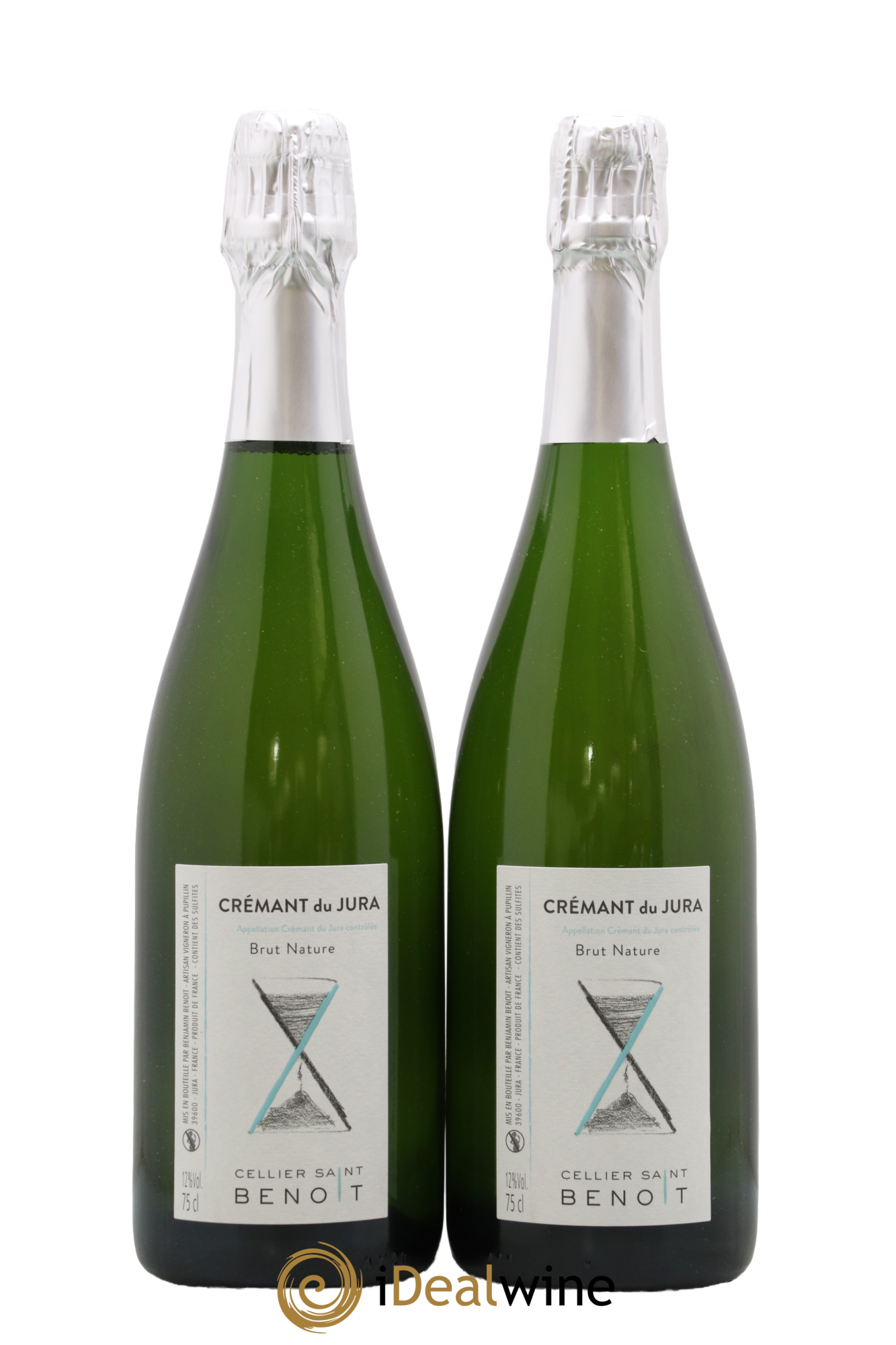 Crémant du Jura Brut Nature Cellier Saint Benoît - Lot de 2 bouteilles - 0