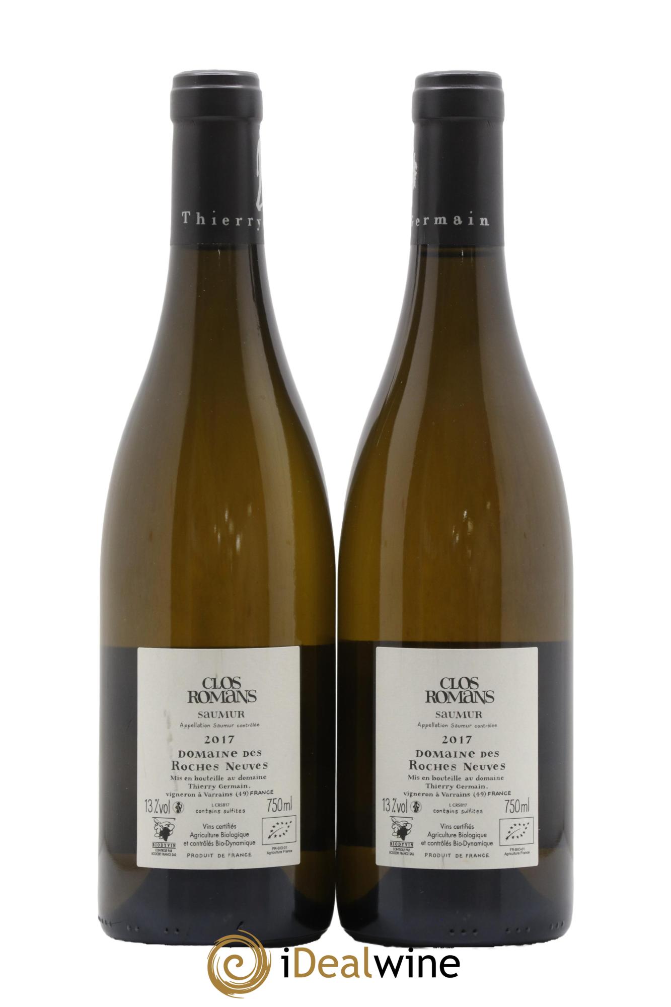 Saumur Clos Romans Domaine des Roches Neuves - Thierry Germain 2017 - Lot de 2 bouteilles - 1