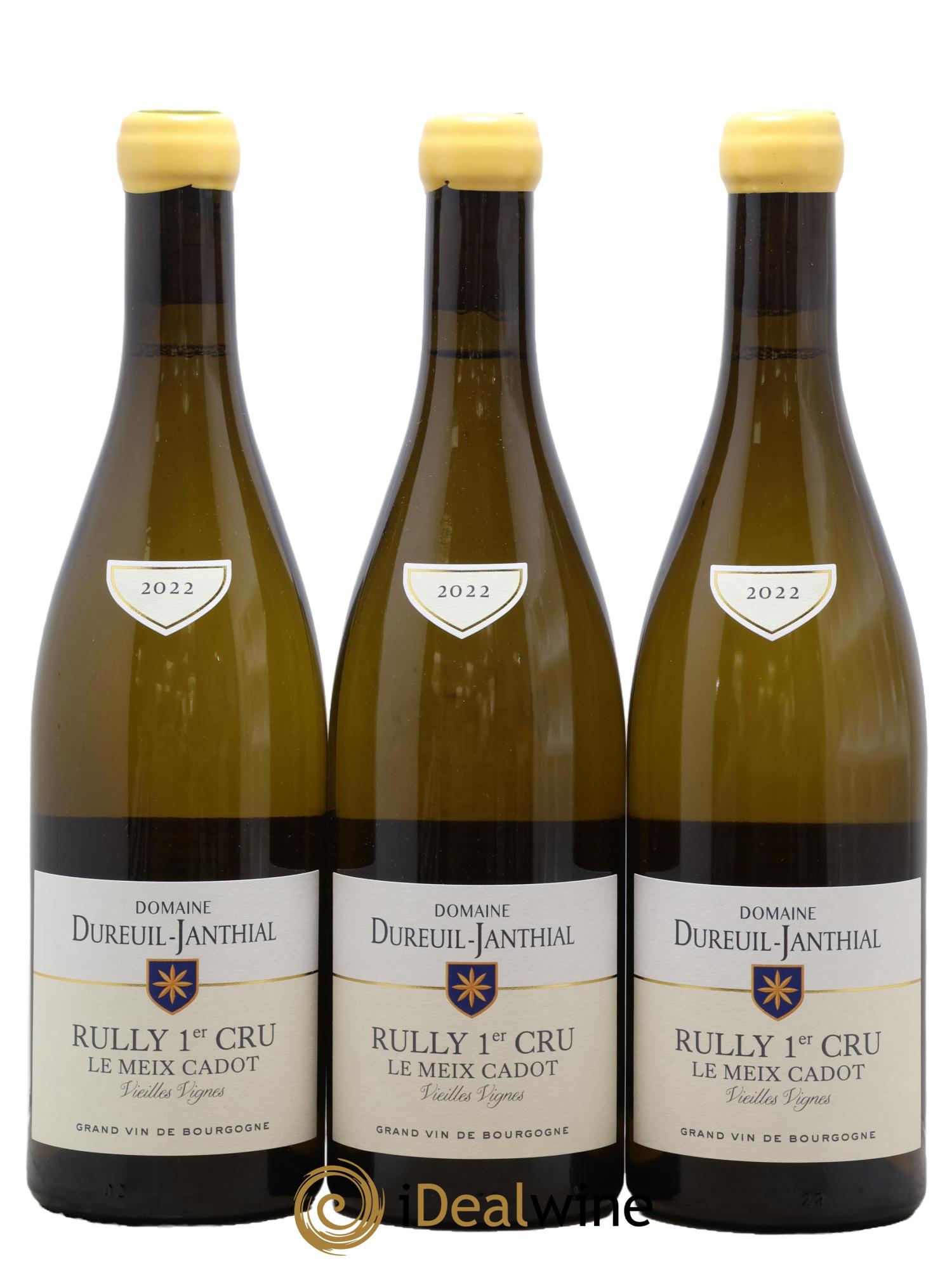 Rully 1er Cru Le Meix Cadot Vieilles Vignes Vincent Dureuil-Janthial 2022 - Lot de 3 bouteilles - 0
