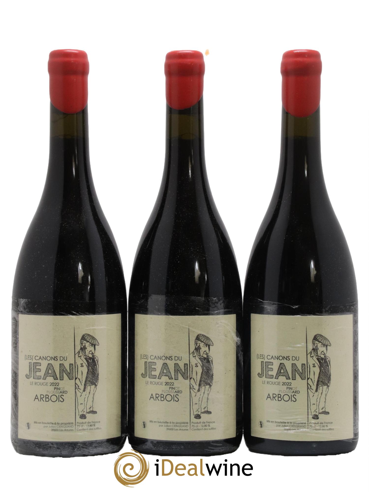 Arbois Le Rouge Pinot Poulsard Les Canons du Jean Domaine Julien Crinquand 2022 - Lot de 3 bouteilles - 0