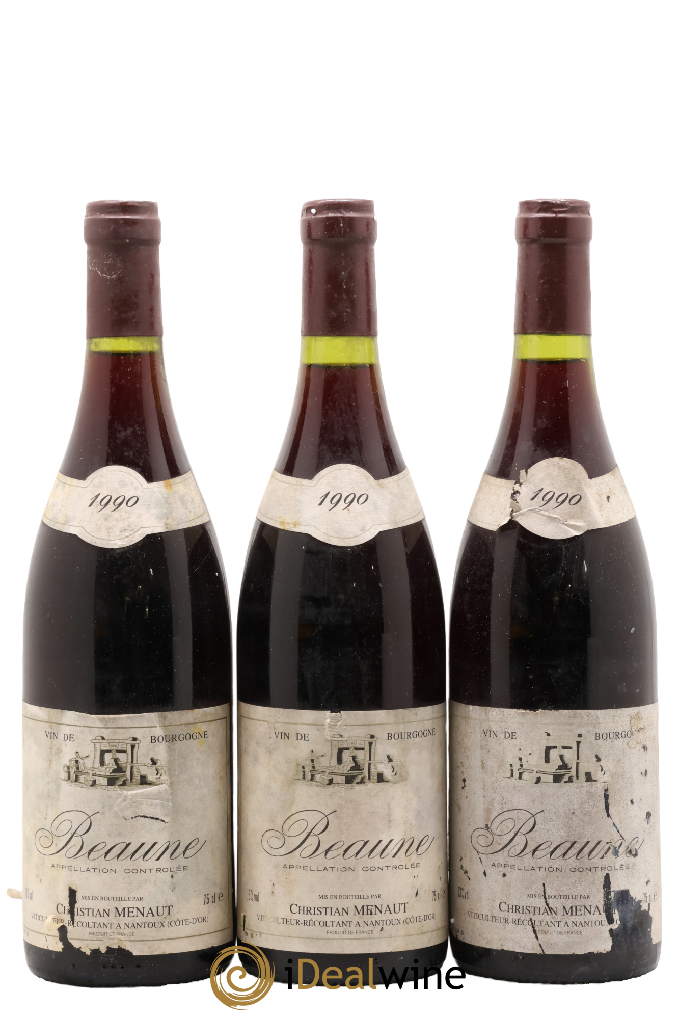 Beaune Christian Menaut 1990 - Lot de 3 bouteilles - 0