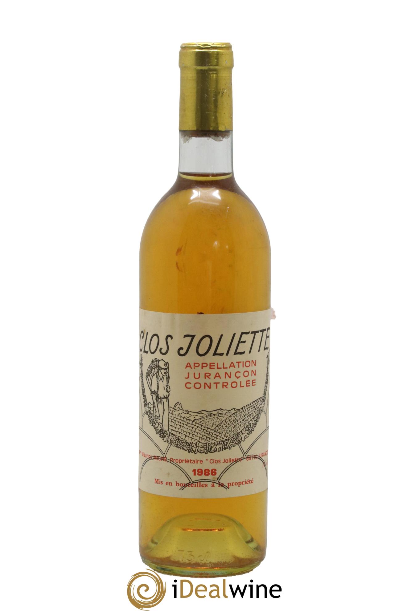 Jurançon Clos Joliette 1986 - Posten von 1 Flasche - 0