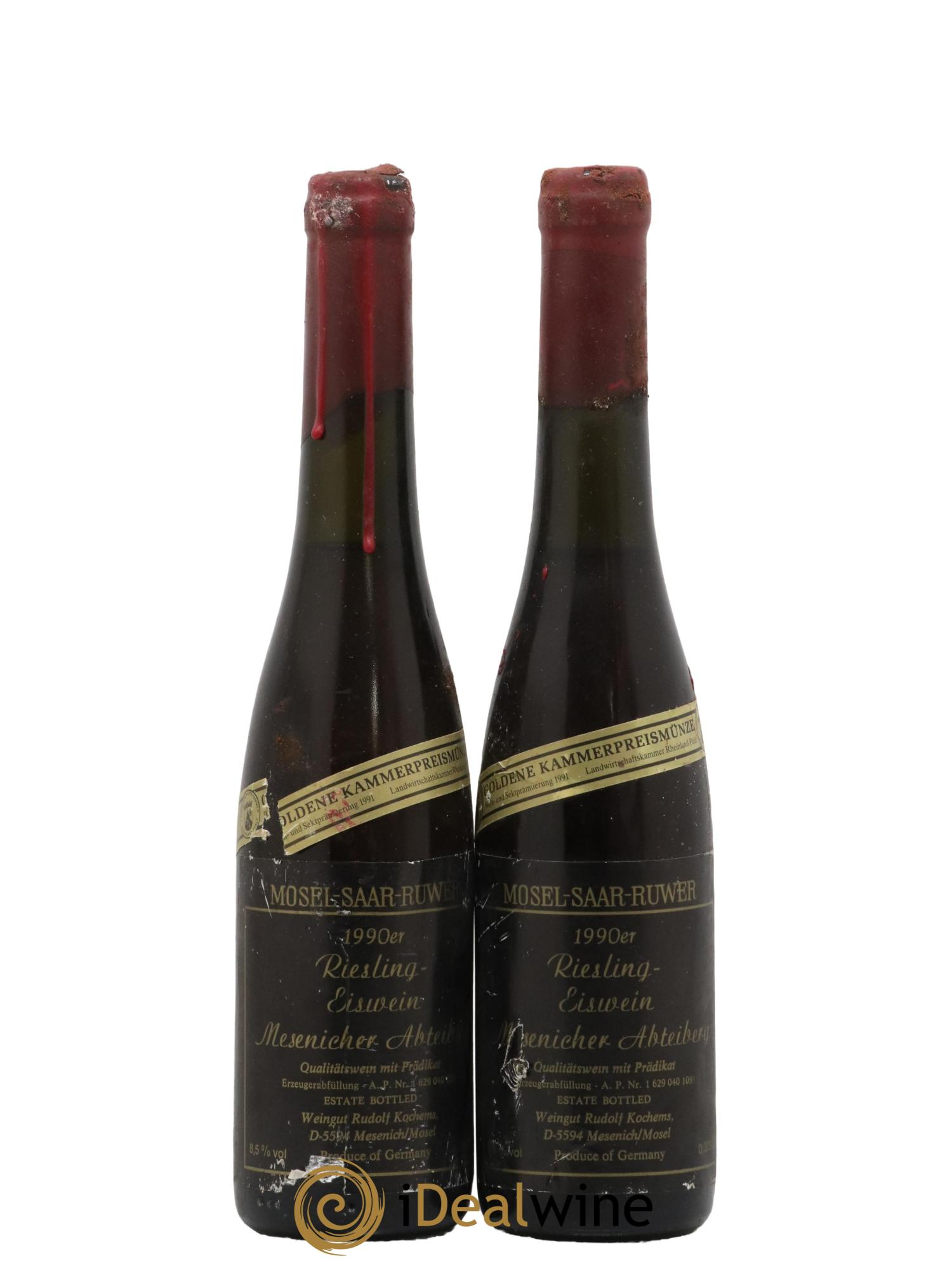 Allemagne Mosel-Saar Weingut Rudolf Kochems Mesenicher Abteiberg Eiswein 1990 - Posten von 2 Demi-Flaschen - 0