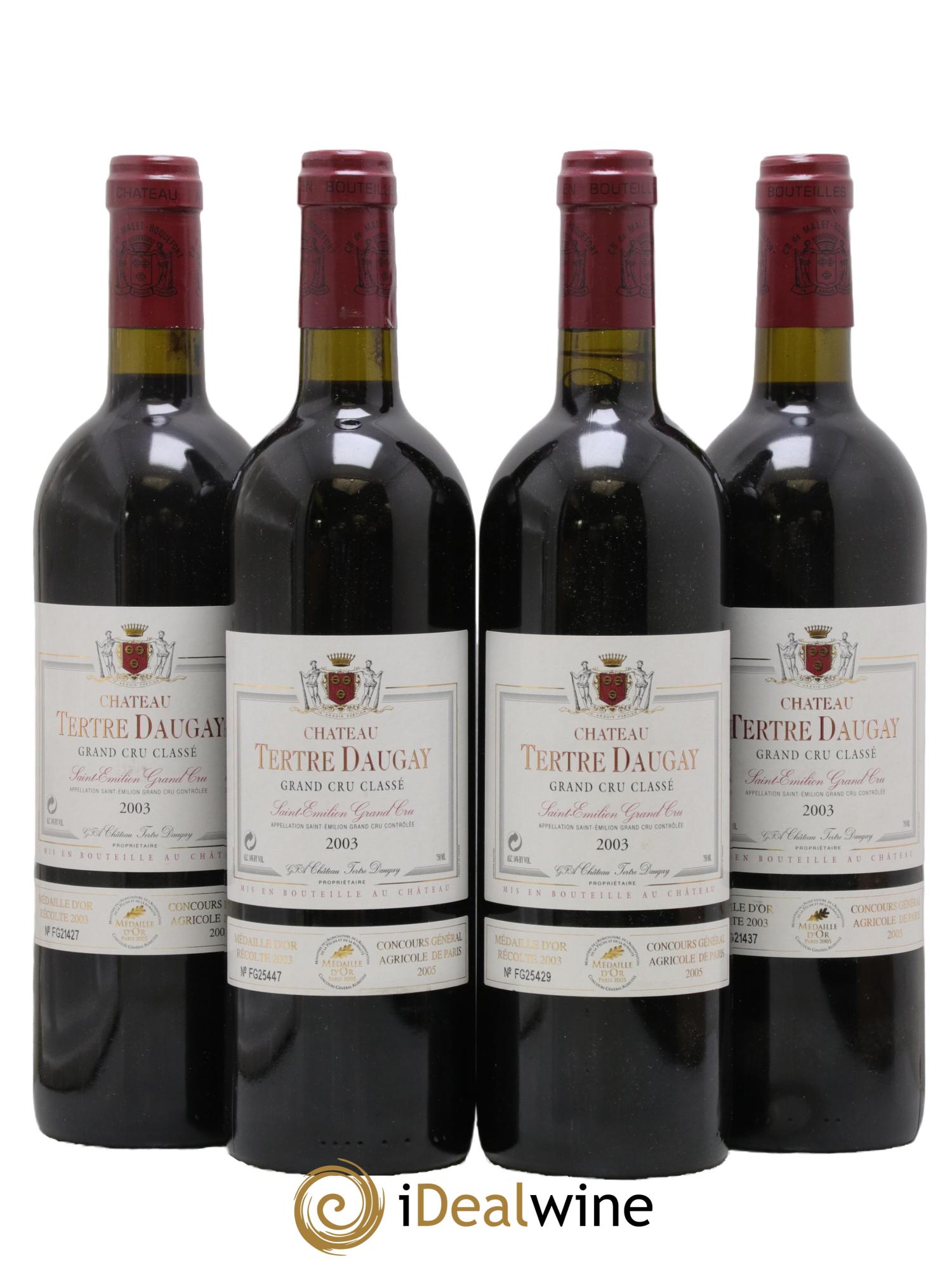 Château Tertre Daugay Grand Cru Classé 2003 - Lot of 4 bottles - 0