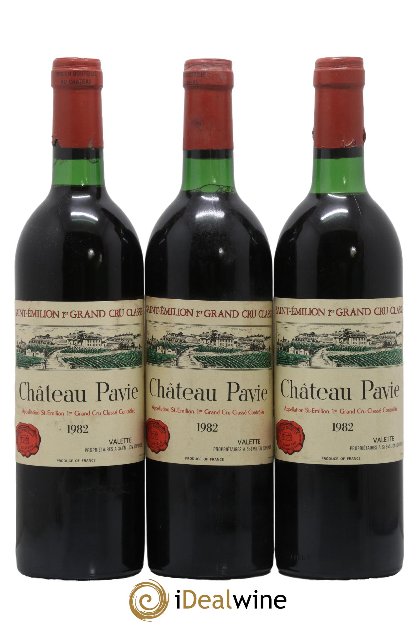 Château Pavie 1er Grand Cru Classé A 1982 - Lot de 3 bouteilles - 0