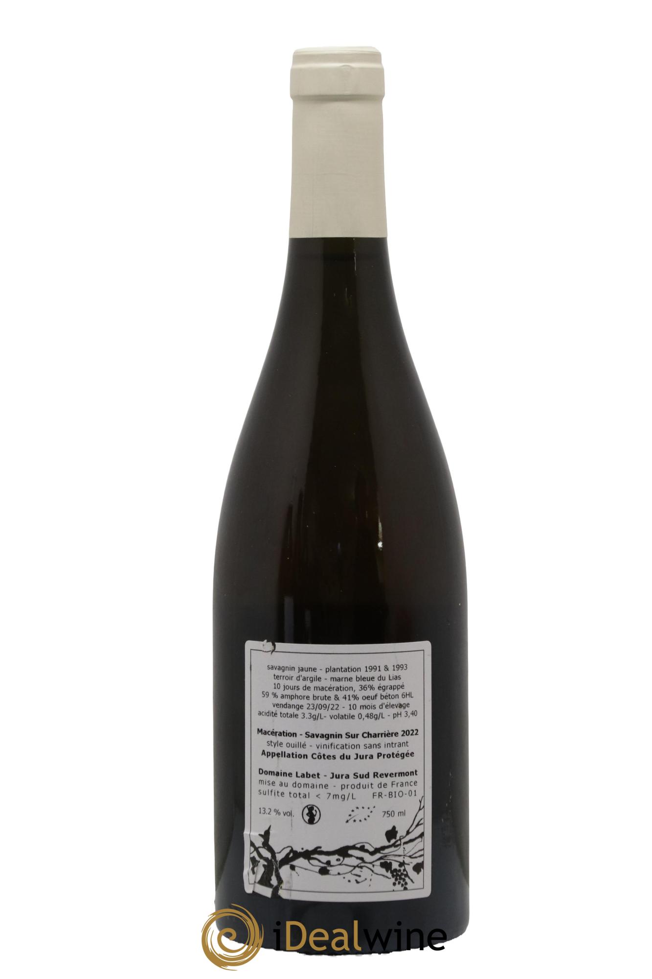 Côtes du Jura Macération Savagnin Sur Charrière Romain - Julien - Charline Labet 2022 - Lot de 1 bouteille - 1