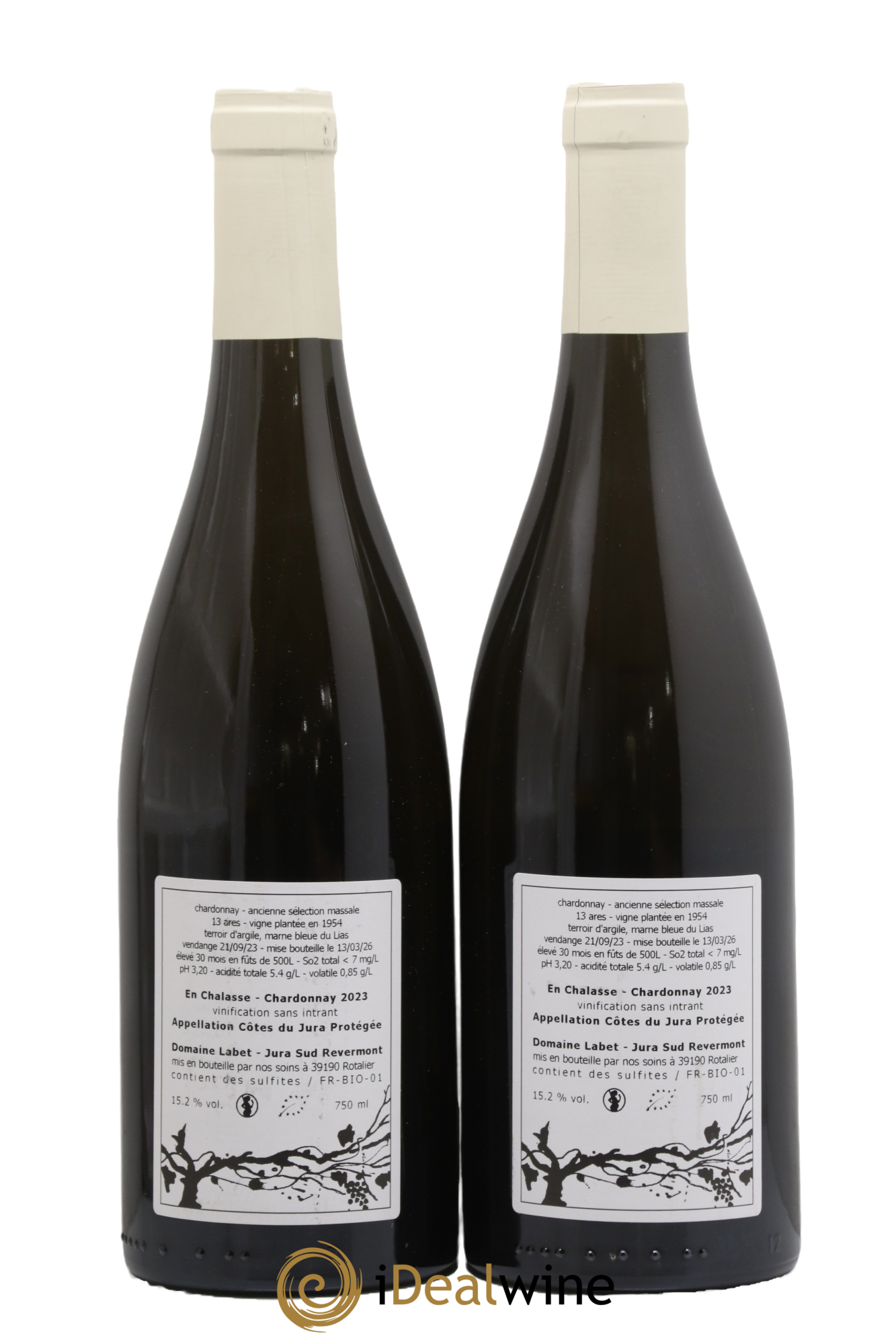 Côtes du Jura Chardonnay En Chalasse Romain - Julien - Charline Labet 2023 - Posten von 2 Flaschen - 1