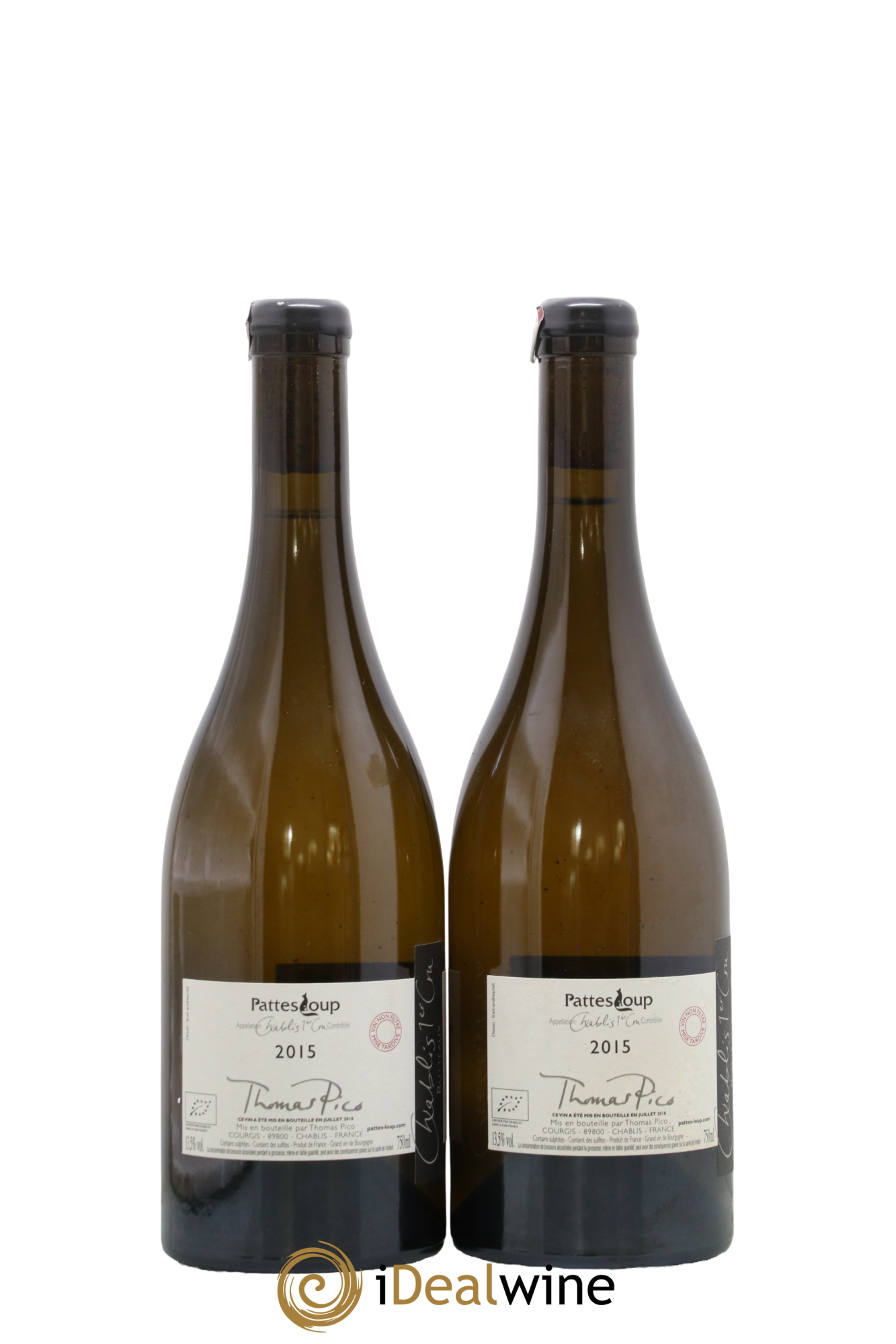 Chablis 1er Cru Butteaux Pattes Loup (Domaine) 2015 - Lotto di 2 bottiglie - 1