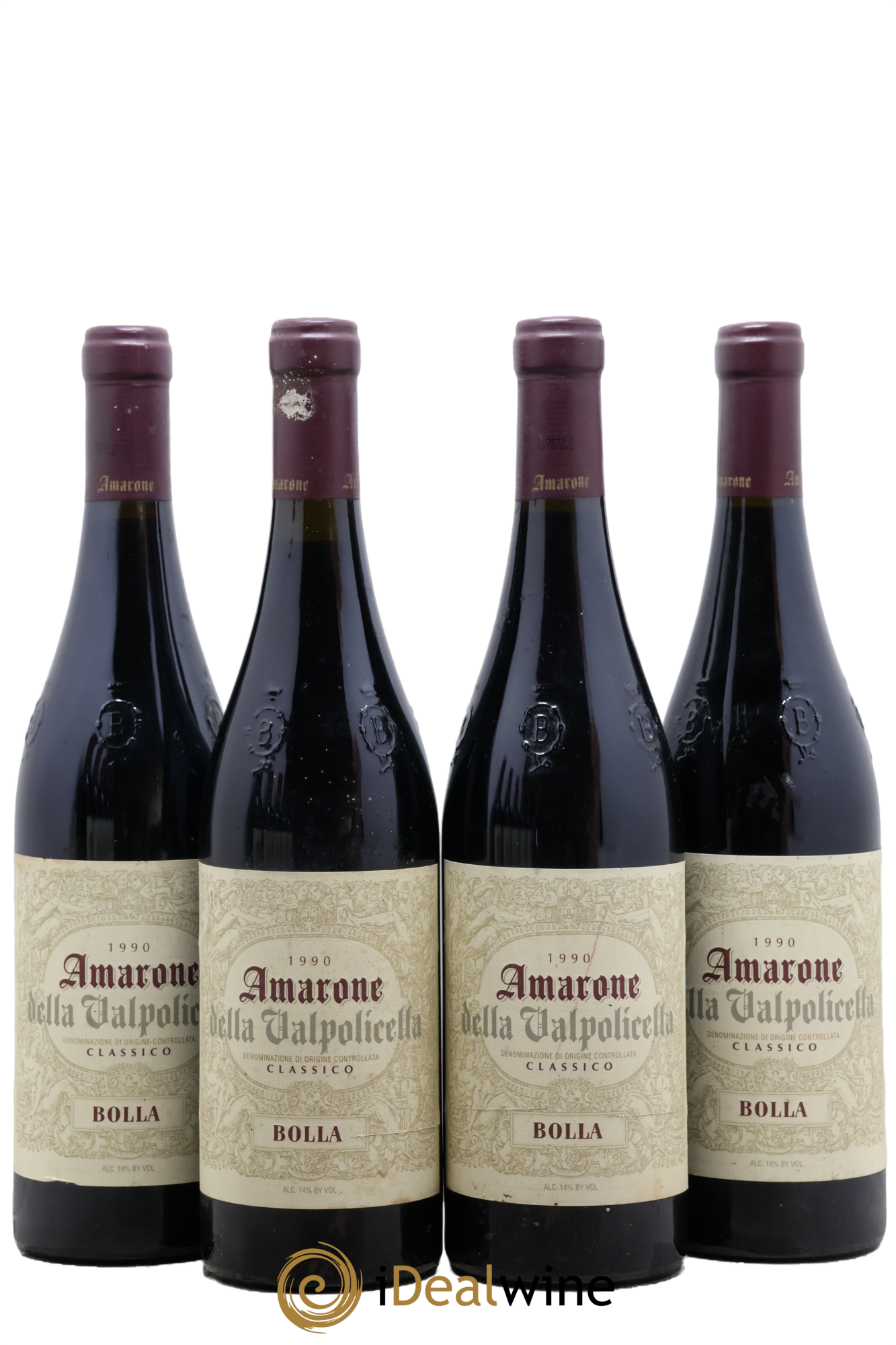 Amarone della Valpolicella DOC Bolla 1990 - Lot de 4 bouteilles - 0