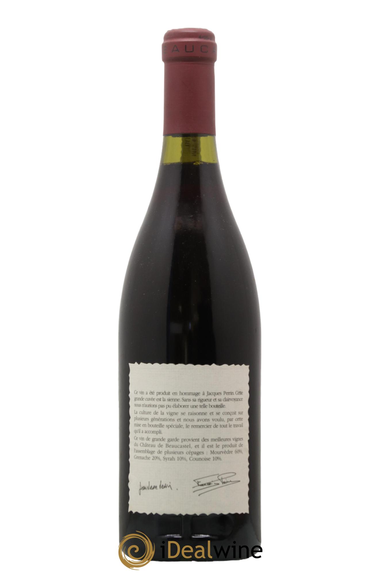 Châteauneuf-du-Pape Château de Beaucastel Hommage à Jacques Perrin Famille Perrin 1990 - Lot de 1 bouteille - 1