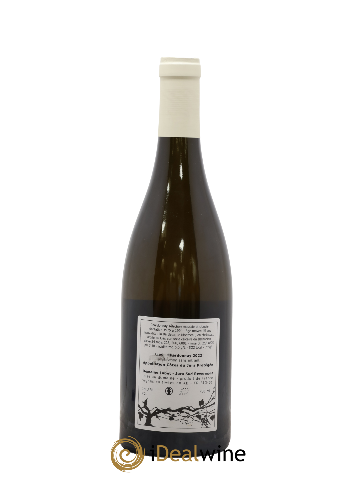 Côtes du Jura Chardonnay Lias Romain - Julien - Charline Labet 2022 - Posten von 1 Flasche - 1