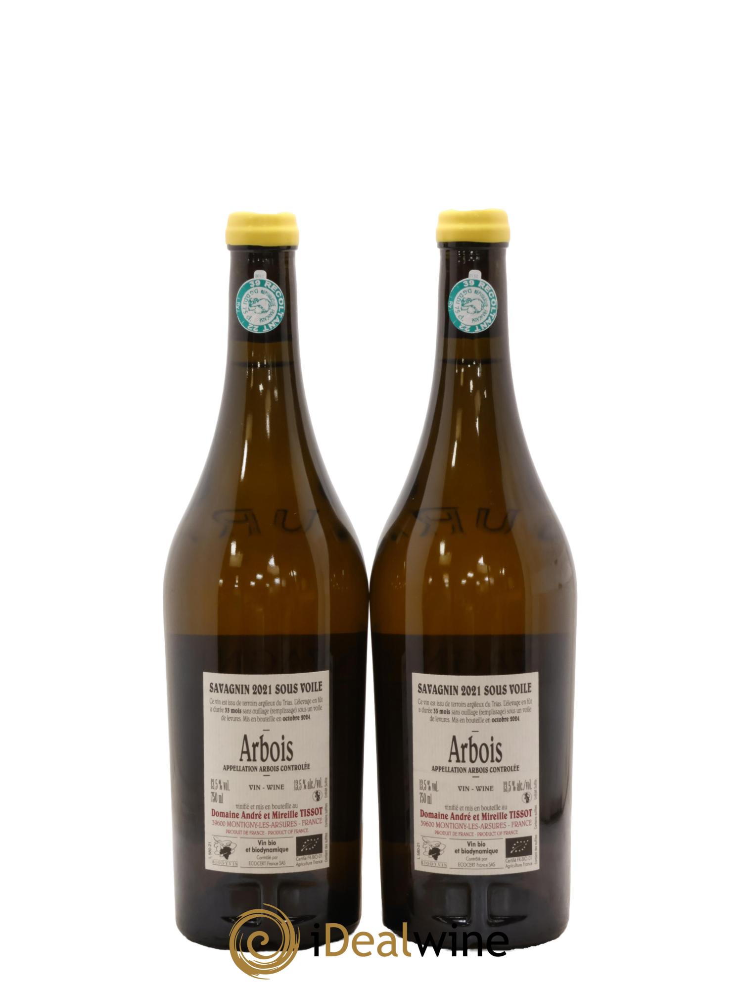 Arbois Savagnin Sous Voile Bénédicte et Stéphane Tissot 2021 - Lotto di 2 bottiglie - 1