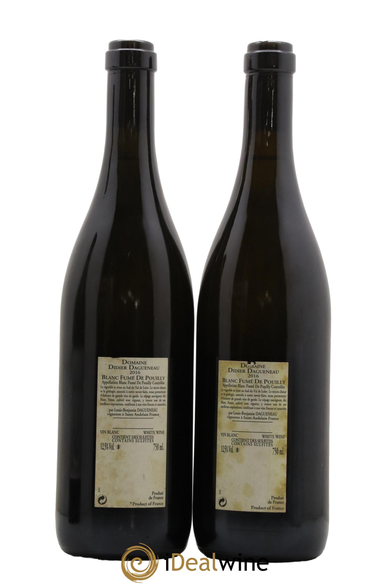 Vin de France (anciennement Pouilly-Fumé) Buisson Renard Dagueneau (Domaine Didier - Louis-Benjamin) 2016 - Lot de 2 bouteilles - 1