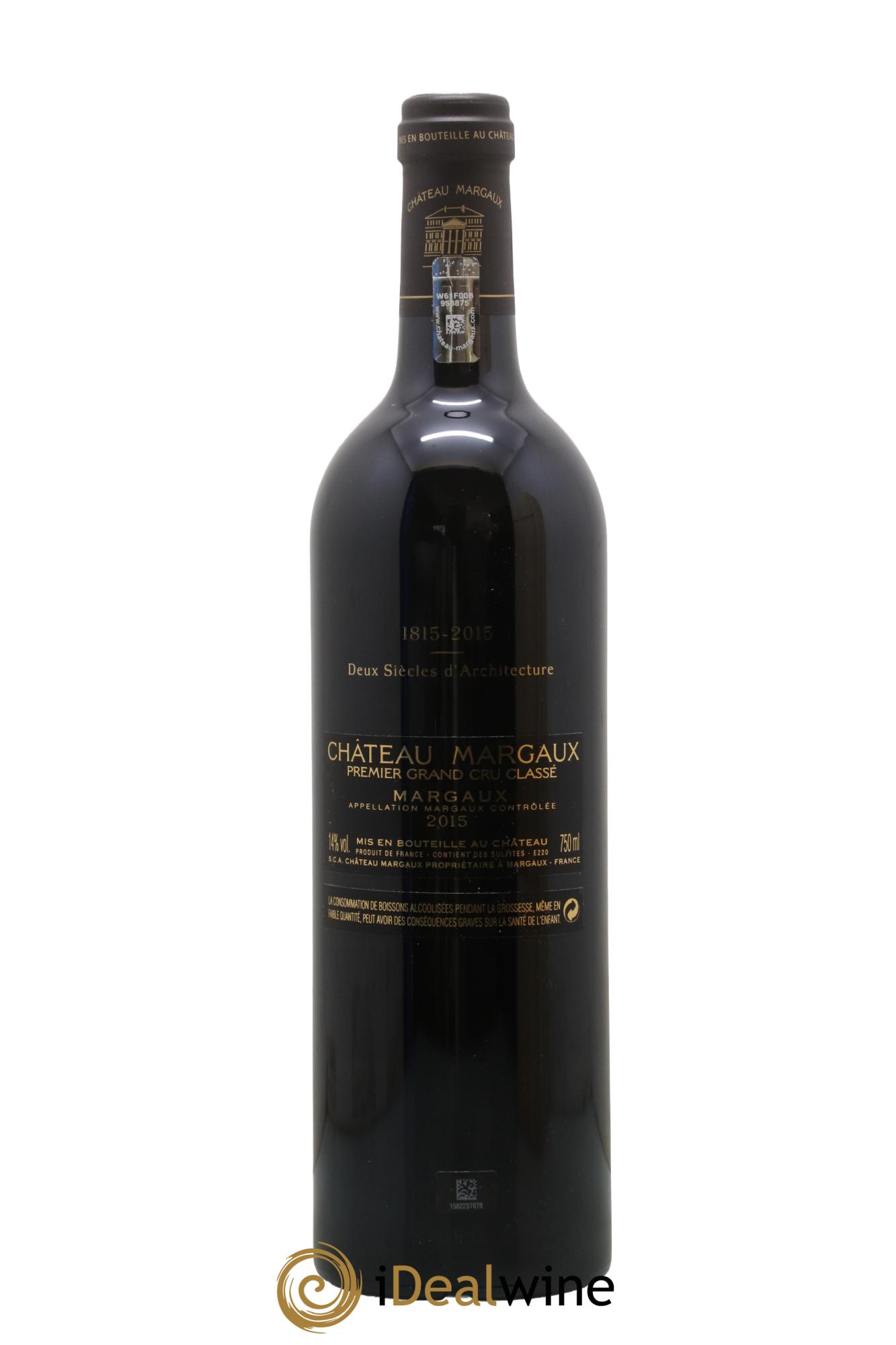 Château Margaux 1er Grand Cru Classé 2015 - Lot de 1 bouteille - 2