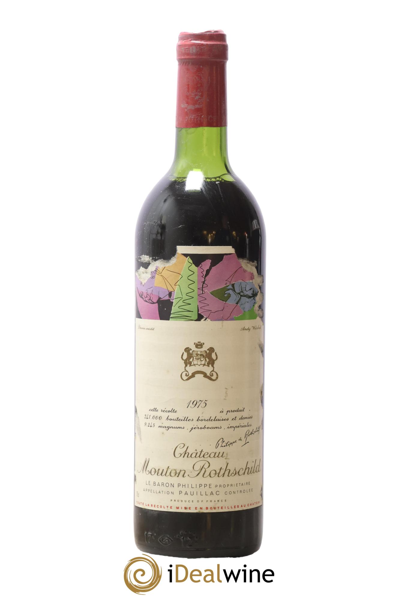 Château Mouton Rothschild 1er Grand Cru Classé 1975 - Lot de 1 bouteille - 0