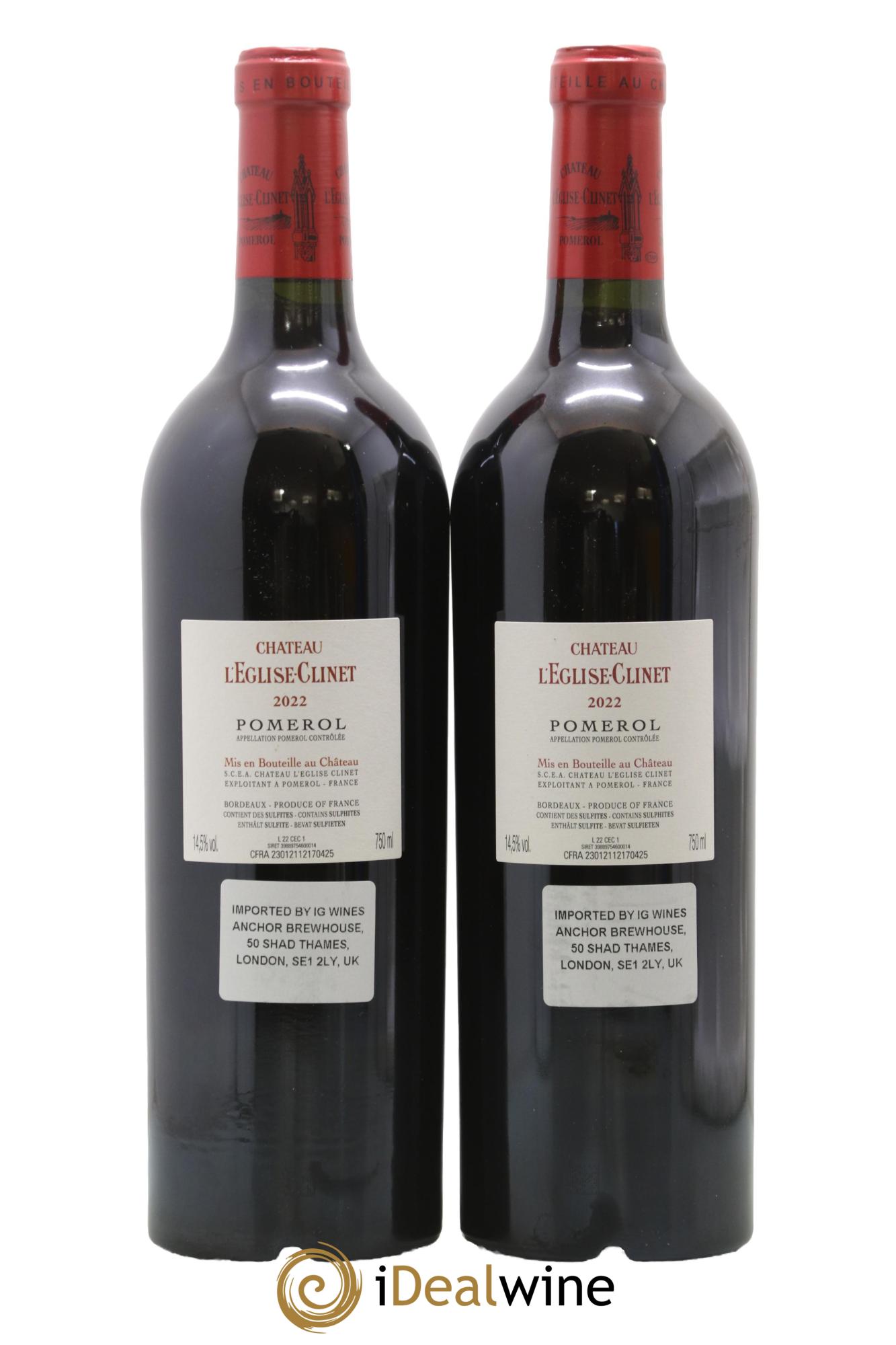 Château l' Église Clinet 2022 - Lotto di 2 bottiglie - 1