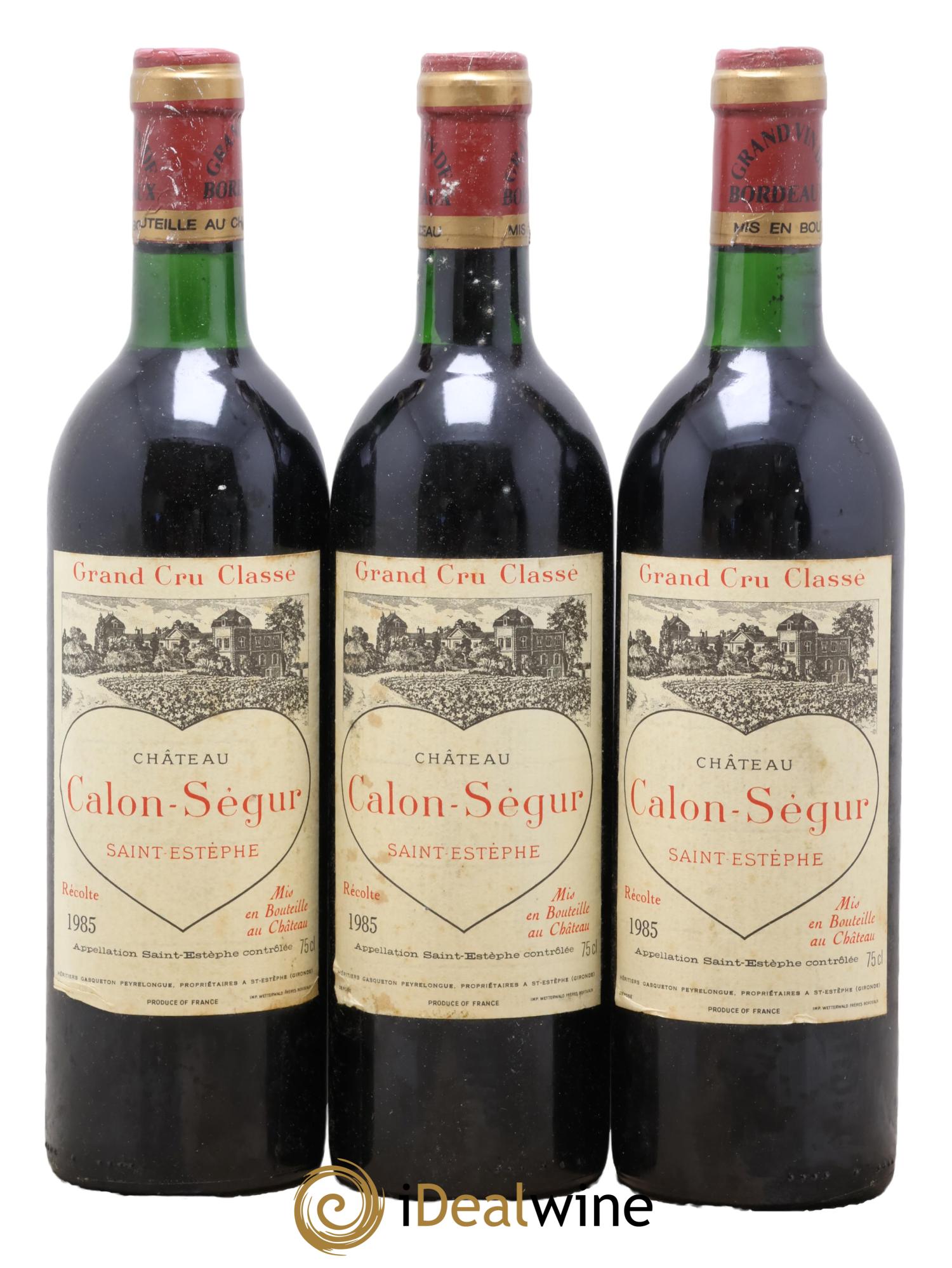 Château Calon Ségur 3ème Grand Cru Classé 1985 - Lotto di 3 bottiglie - 0