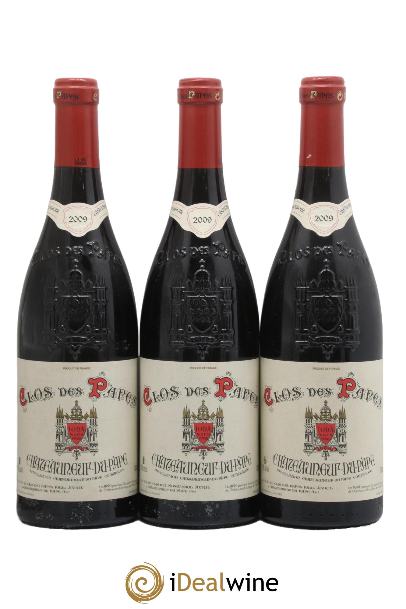 Châteauneuf-du-Pape Clos des Papes - Paul Avril 2009 - Posten von 3 Flaschen - 0