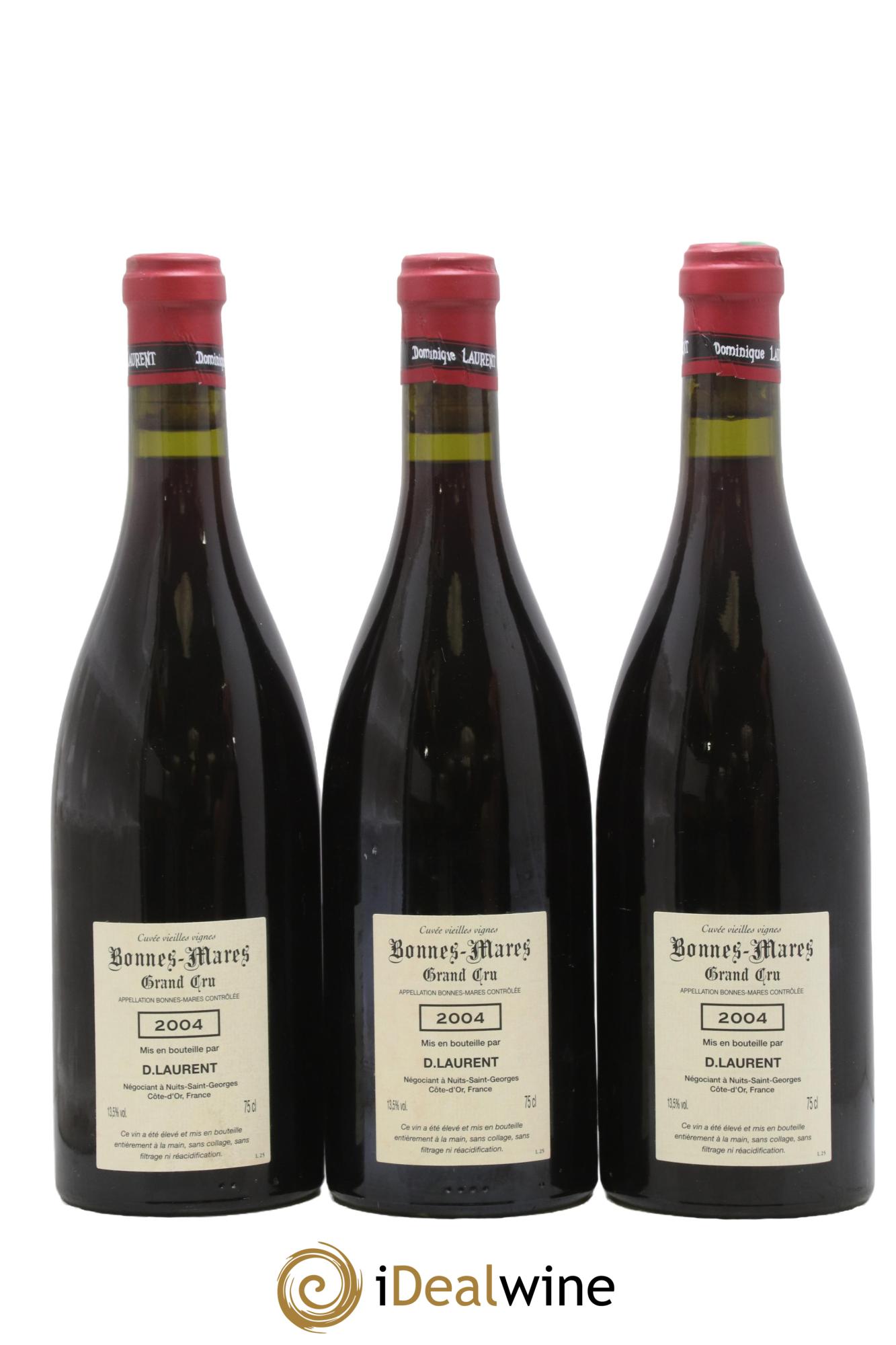 Bonnes-Mares Grand Cru Grande Cuvée Vieilles Vignes Dominique Laurent 2004 - Posten von 3 Flaschen - 1