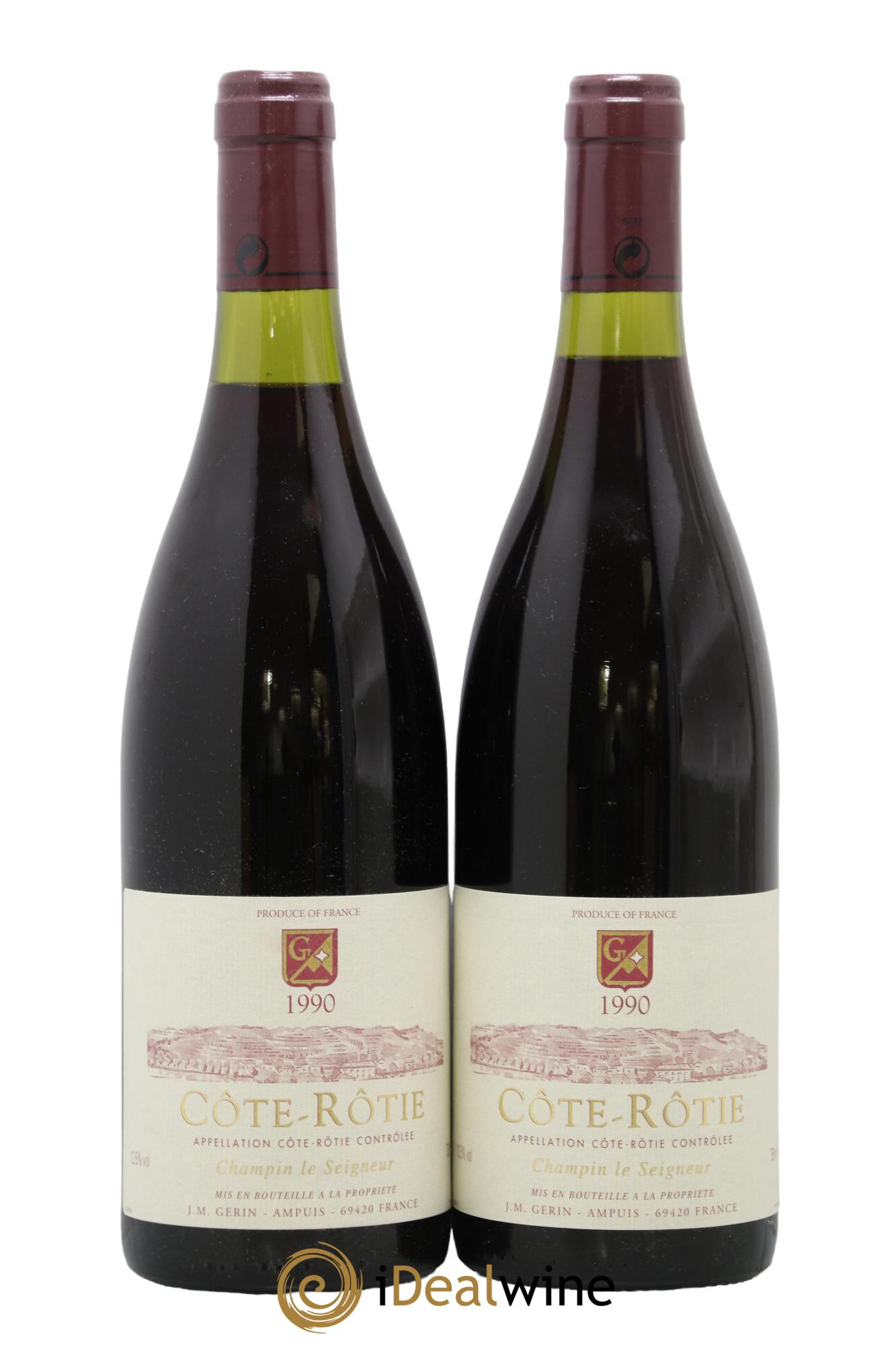 Côte-Rôtie Champin Le Seigneur Jean-Michel Gerin 1990 - Lot de 2 bouteilles - 0
