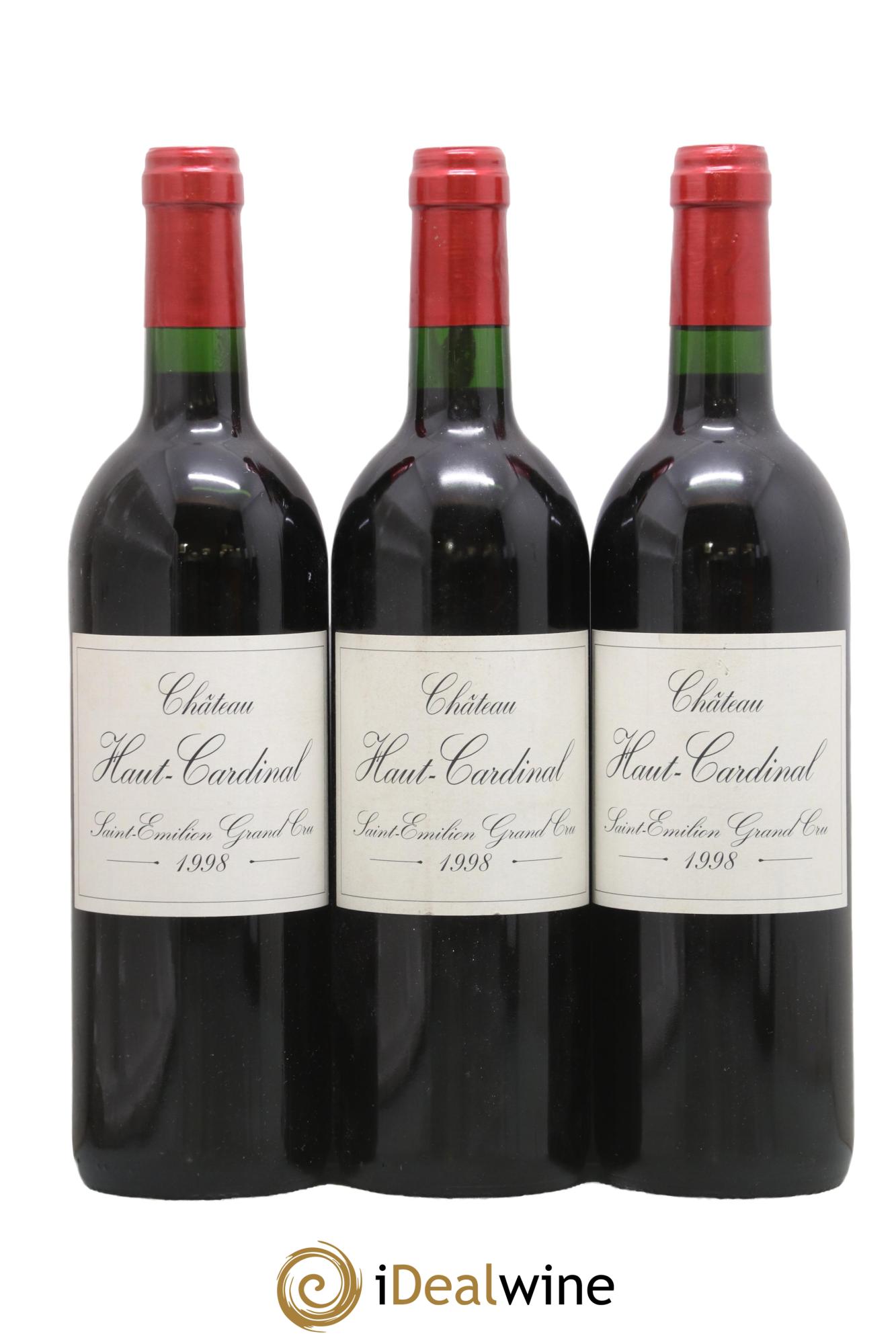 Saint-Émilion Grand Cru Château Haut-Cardinal 1998 - Posten von 3 Flaschen - 0
