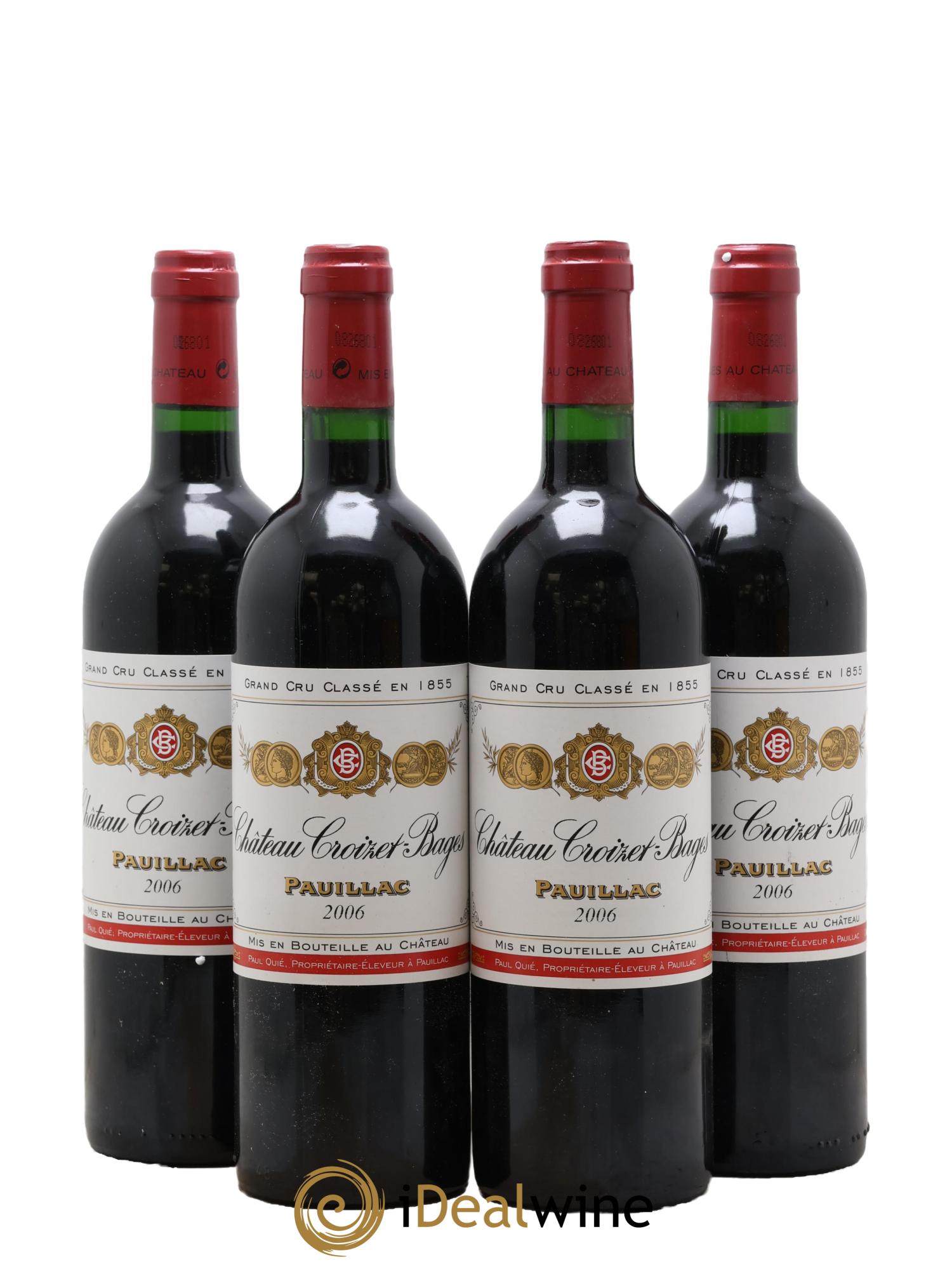 Château Croizet Bages 5ème Grand Cru Classé  2006 - Posten von 4 Flaschen - 0