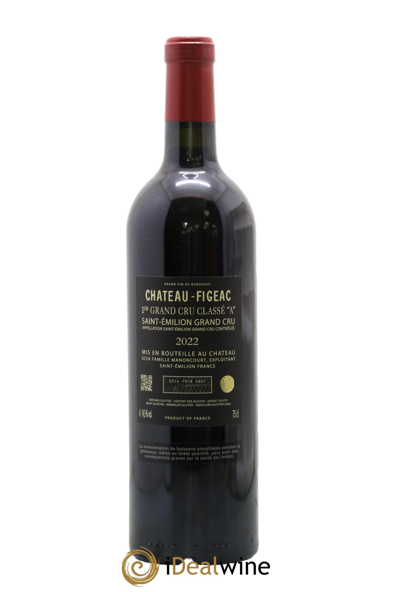 Château Figeac 1er Grand Cru Classé A 2022 - Lot de 1 bouteille - 1