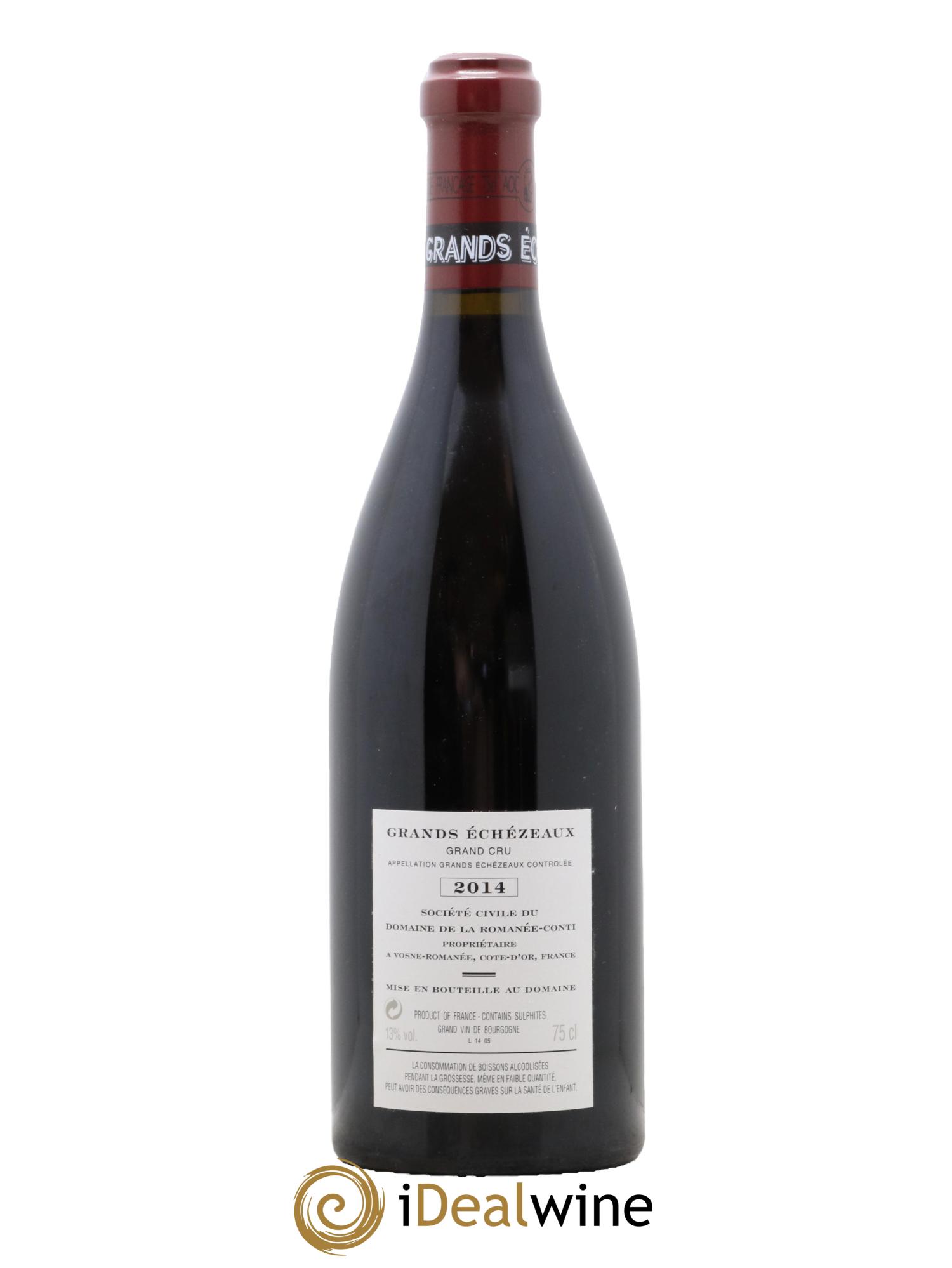 Grands-Echezeaux Grand Cru Domaine de la Romanée-Conti  2014 - Lot de 1 bouteille - 1