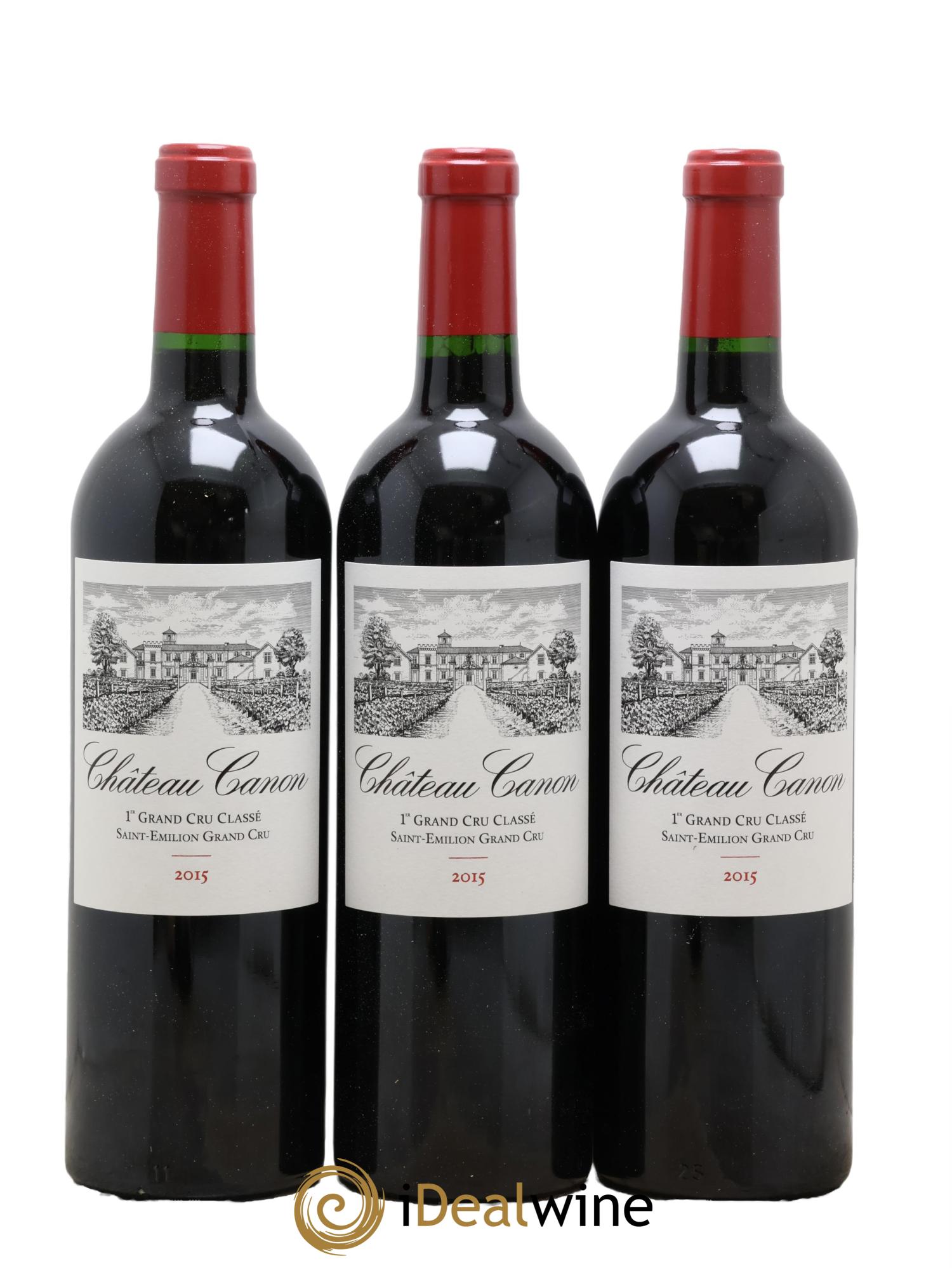 Château Canon 1er Grand Cru Classé B 2015 - Lotto di 3 bottiglie - 0