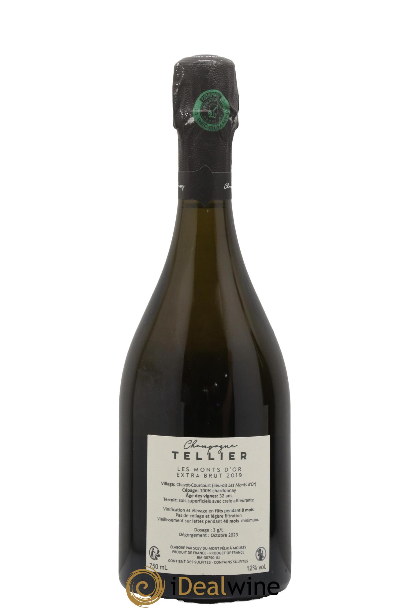 Les Monts d'Or Blanc de Blancs Extra-Brut Tellier 2019 - Posten von 1 Flasche - 1