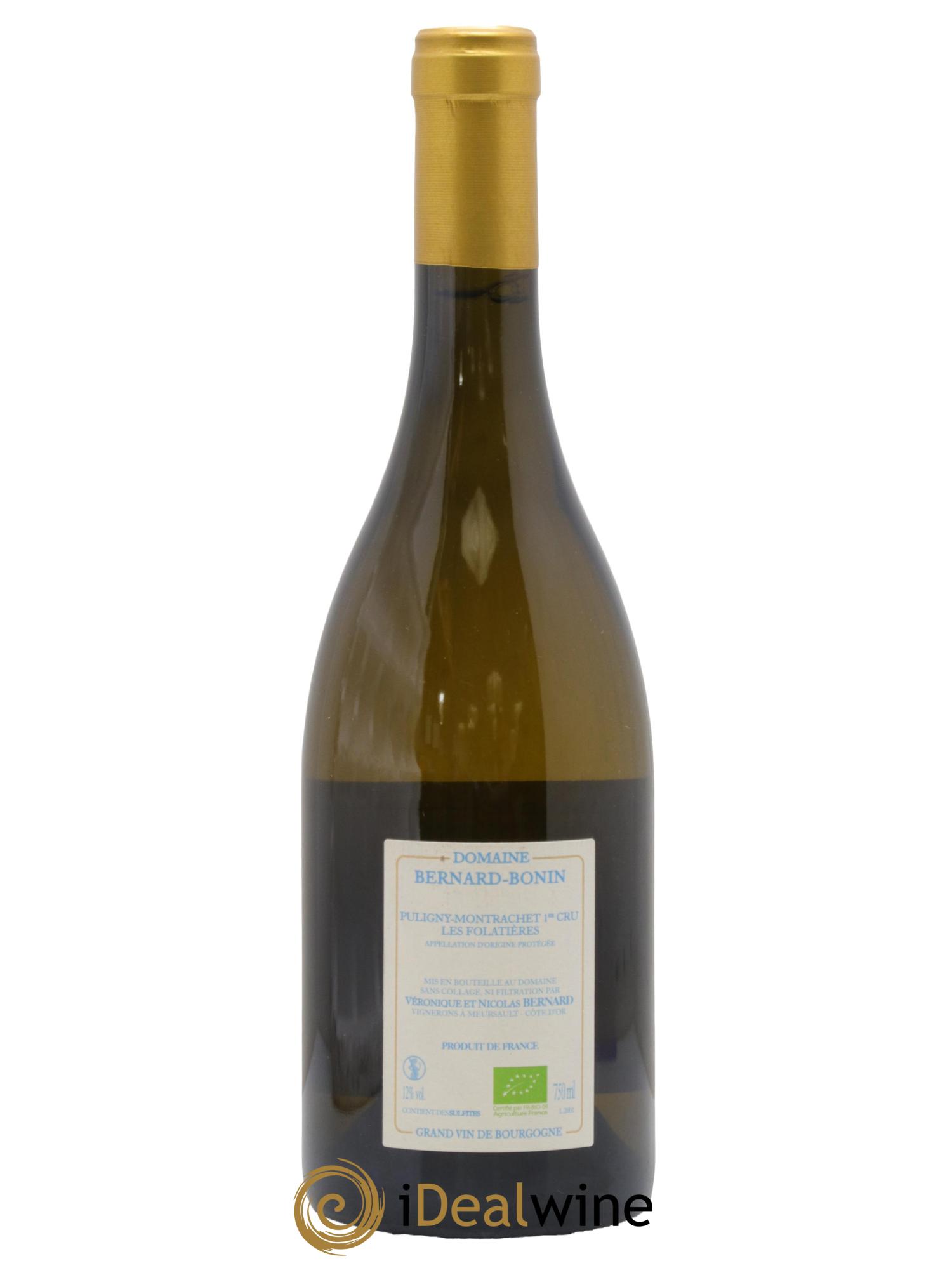 Puligny-Montrachet 1er Cru Les Folatières Bernard Bonin 2020 - Lot de 1 bouteille - 1