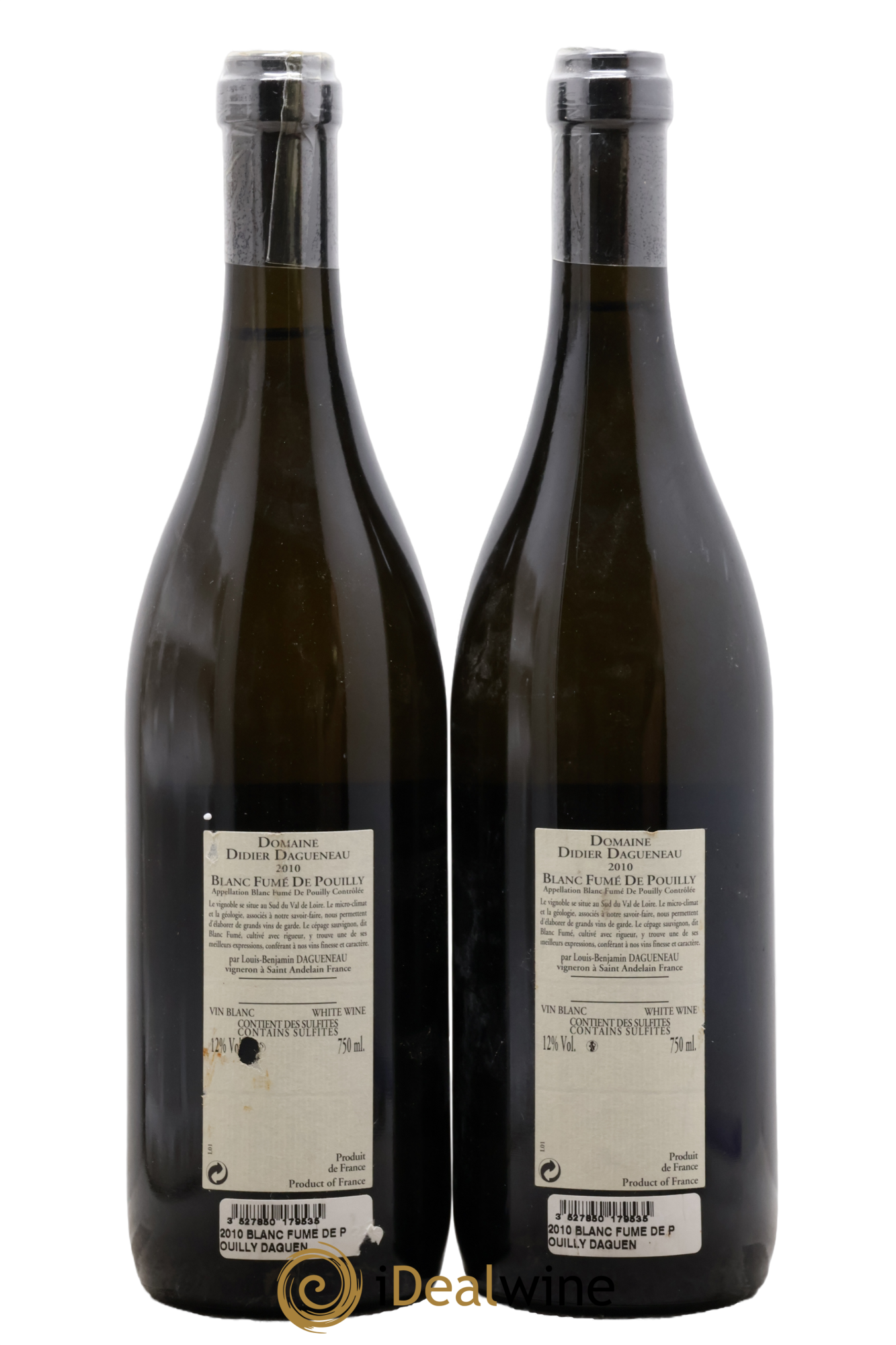 Pouilly-Fumé Blanc Fumé de Pouilly Dagueneau (Domaine Didier - Louis-Benjamin) 2010 - Lot de 2 bouteilles - 1