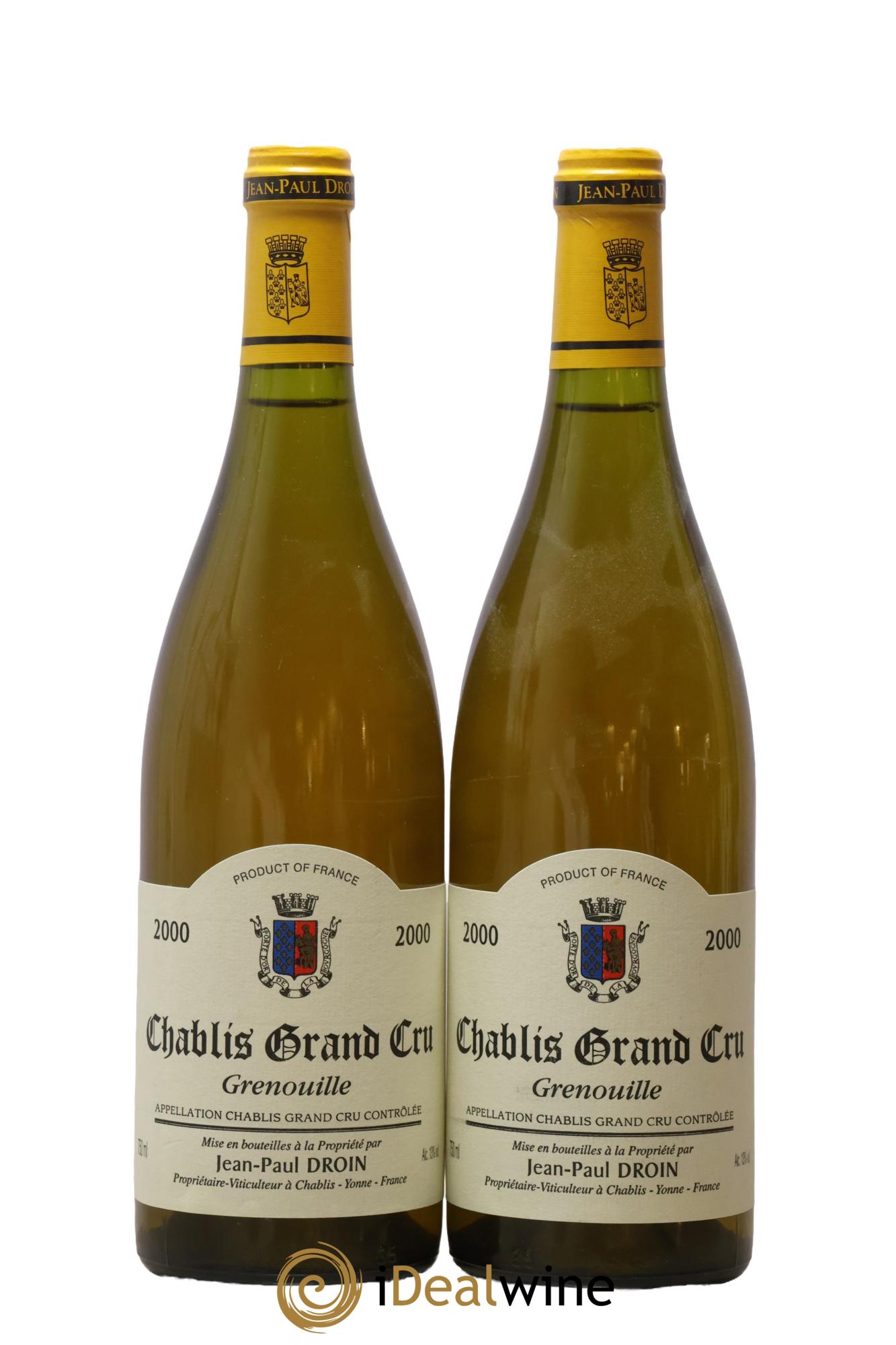 Chablis Grand Cru Grenouilles Jean-Paul & Benoît Droin (Domaine) 2000 - Lotto di 2 bottiglie - 0