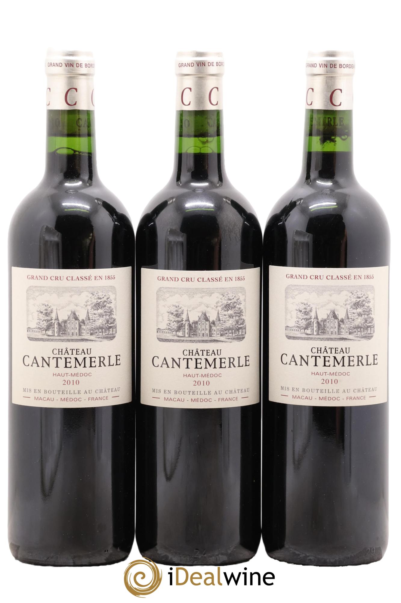 Château Cantemerle 5ème Grand Cru Classé 2010 - Lot de 3 bouteilles - 0